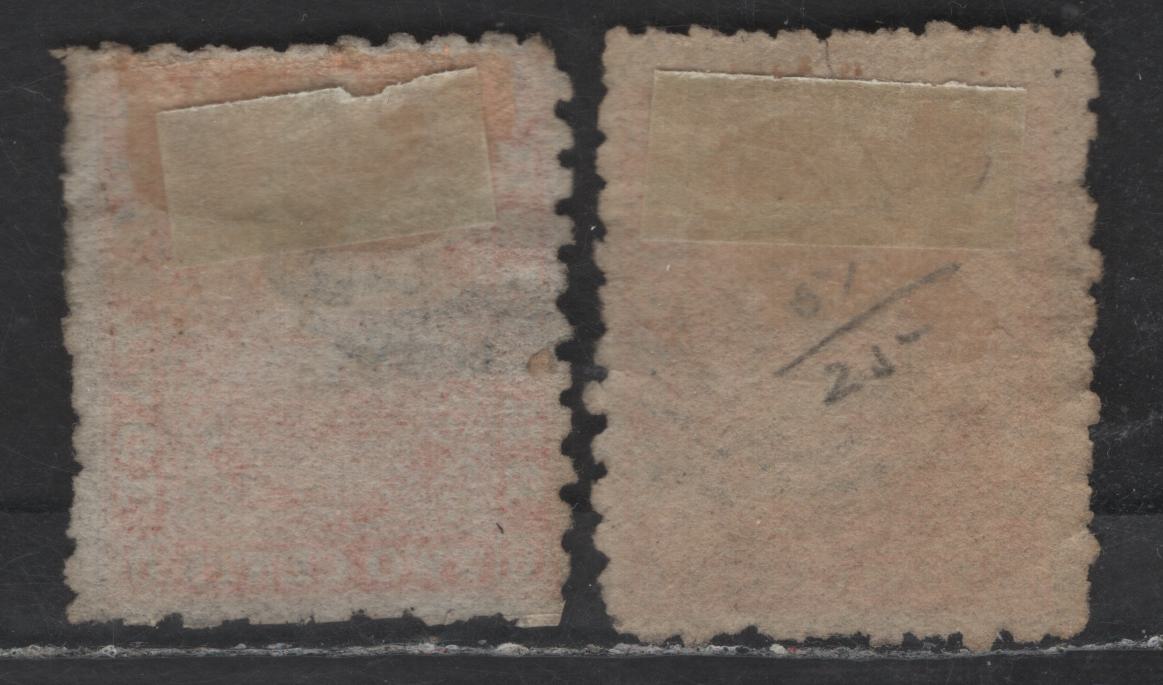 Lot 69 British East Africa SG#87-88 2c Orange & Reddish Orange Seal of the Colony, 1863-1876 Seal of the Colony Issue, 2 Fine Used Singles, Perf 10, Type 2