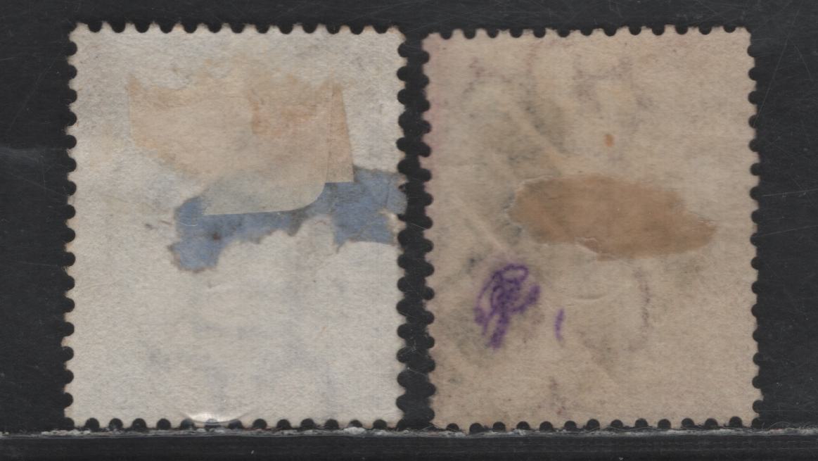 Lot 80 Cape Of Good Hope SG#25a-b 1d - 6d Seated Hope Queen Victoria, 1864-1877 Seated Hope Issue, 2 Very Good/Fine Used Singles, Crown CC Wmk, Outer Frame Line