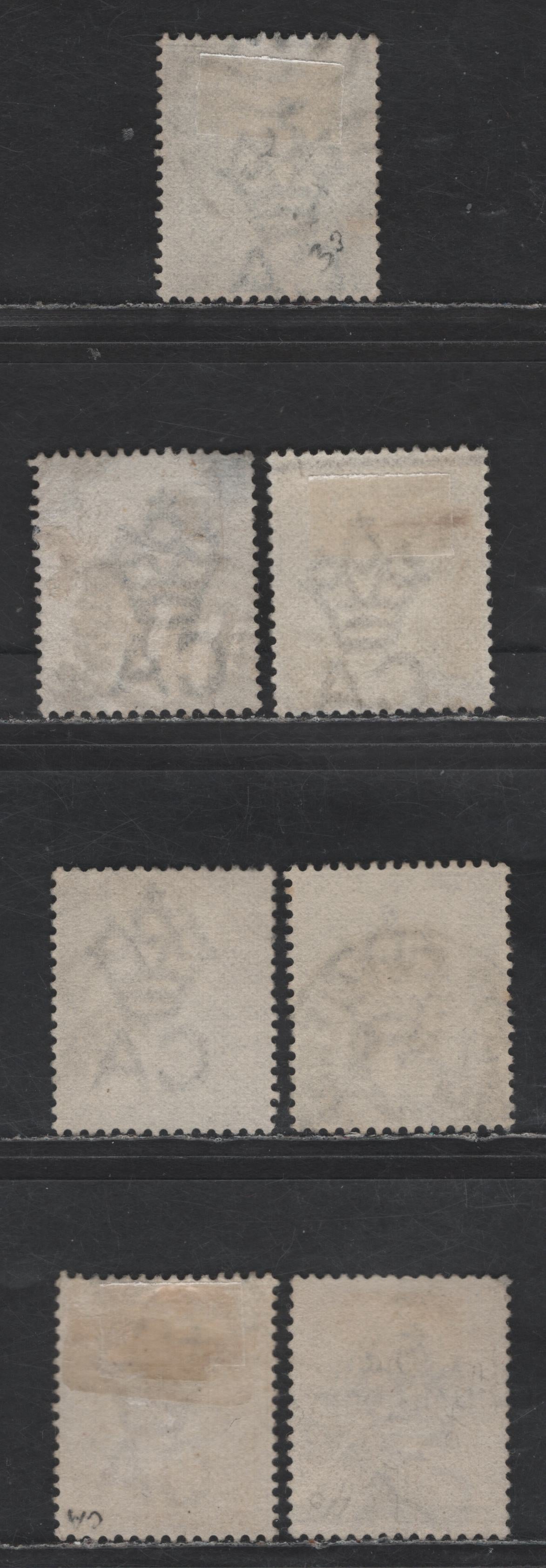 Lot 83 (C) Cape Of Good Hope SG#40-a, 42-a, 43, 47 Black - Deep Claret Black - Deep Claret Seated Hope, 1882-1883 Seated Hope Issue, 6 Fine/Very Fine Used Singles, Crown CA Wmk