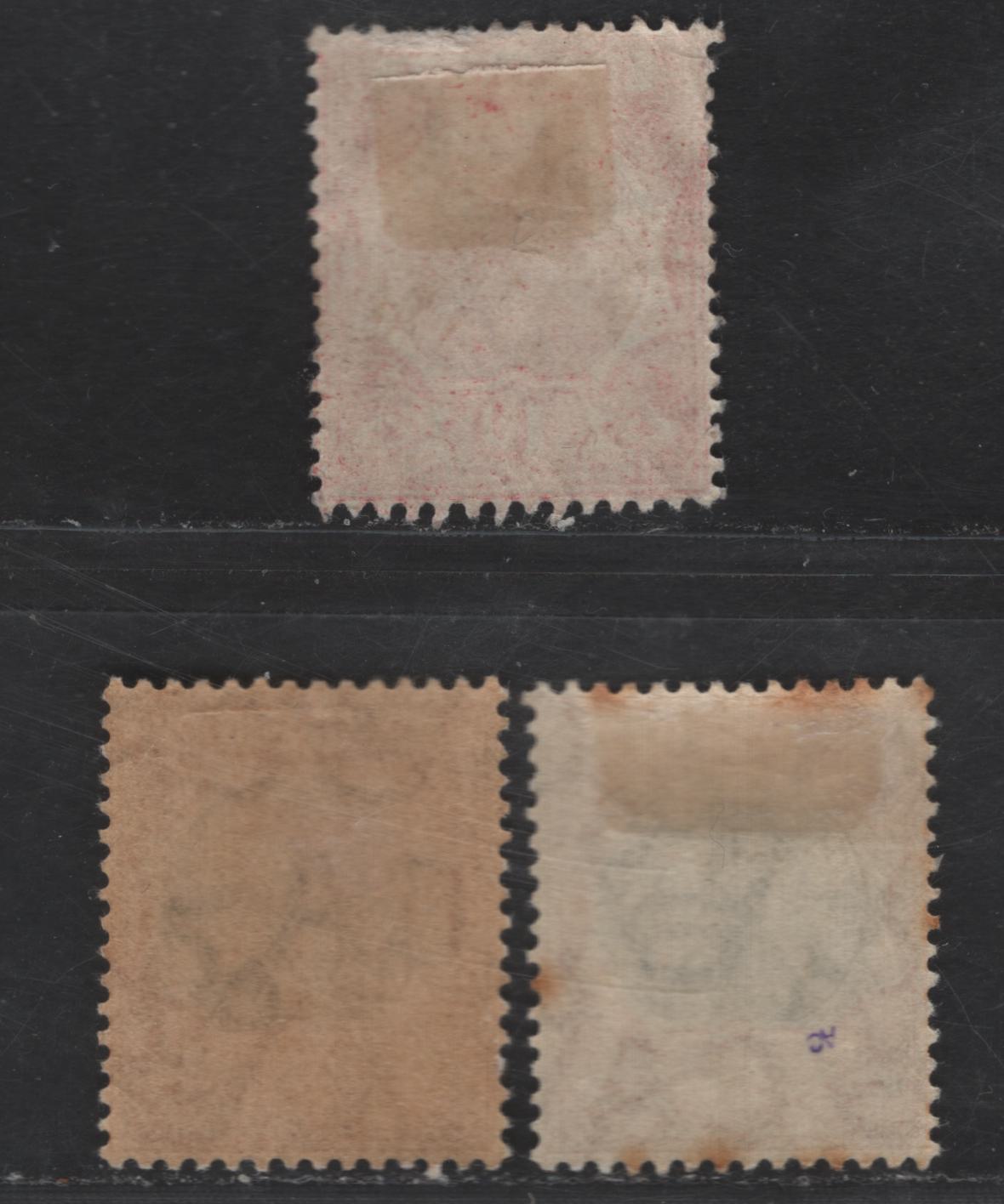 Lot 125 Bermuda SG#38-39 1d - 2d Red - Gray & Orange Dry Docks, 1906-1910 Dry Docks Definitives, 3 F/VFOG Singles, 2 Shades Of 2d, Multiple Crown CA Wmk