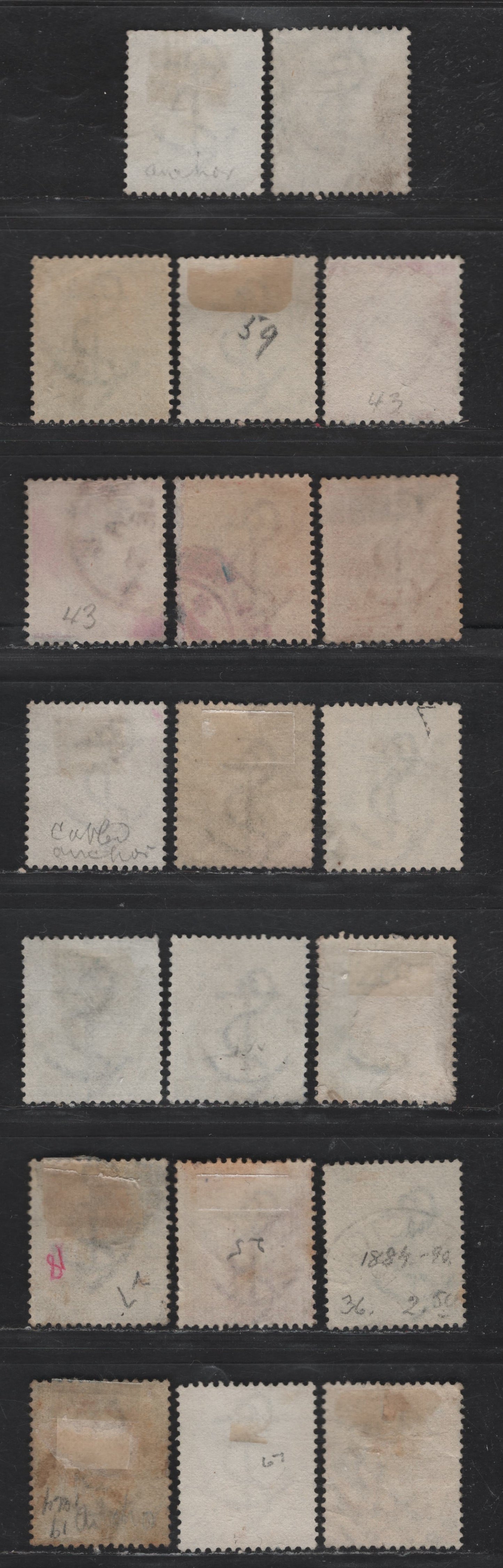 Lot 142 (C) Cape Of Good Hope SG#48-a, 49-a, 50-a, 51a, 52b, 53-a, 61-a, 63-a, 67 1/2d - 5/- Black - Brown Orange Seated Hope, 1884-1898 Seated Hope Issues, 21 Fine/Very Fine Used Singles, Includes Listed Shade Variations