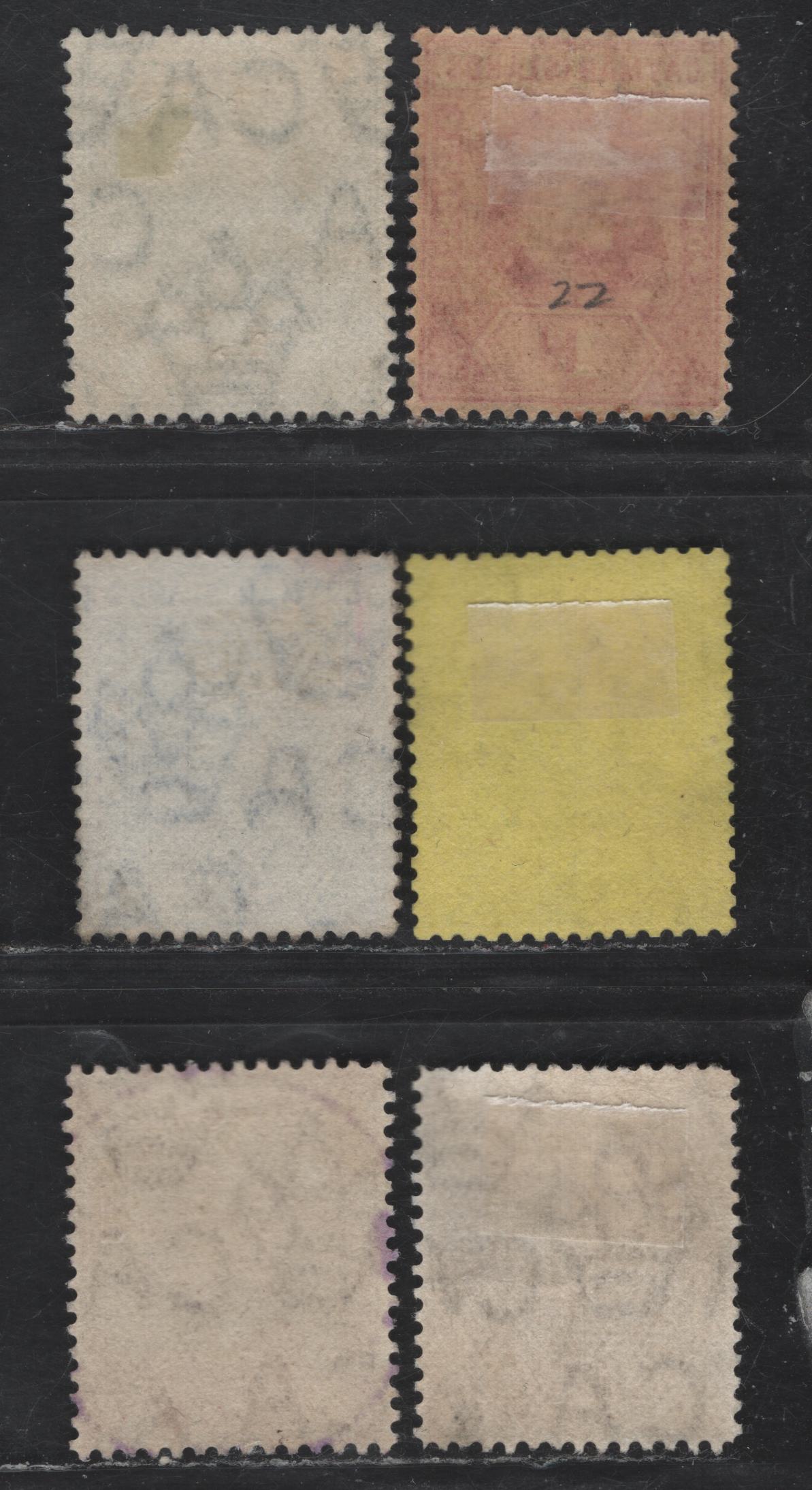 Lot 156 (C) Cayman Islands SG#25-28, 30, 38 1/2d - 6d Green -Dull Purple & Violet Purple King Edward VII, 1907-1909 King Edward VII Universal Keyplates Issue, 6 Very Fine Used Singles