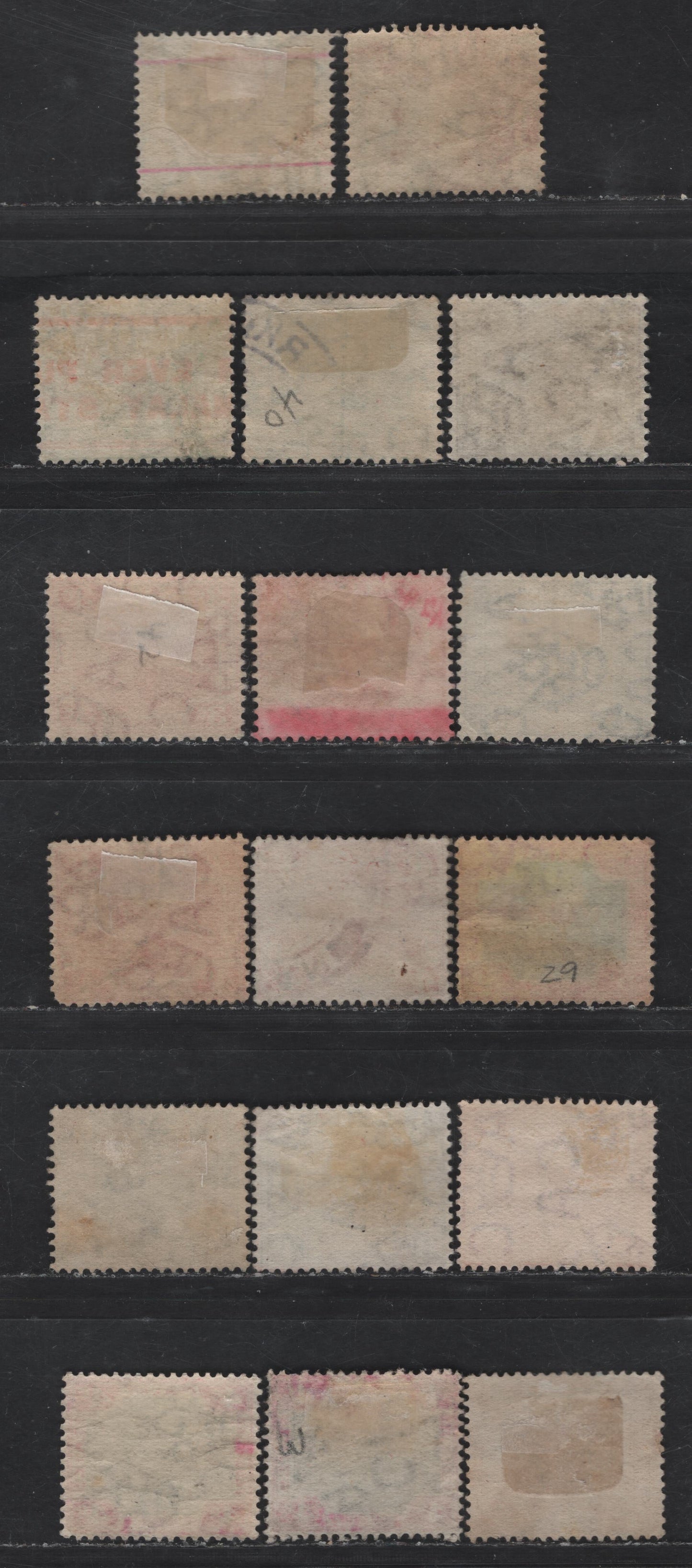Lot 236 (C) Malayan Federation SG#27, 29-a, 31-34,b, 35, 36,d,dw, 38, 39e, 40, 42 Gray & Green - Ultramarine Tigers, 1901-1922 Tiger Definitives, 17 Fine/Very Fine Used Singles, MCA Wmk, Die 2