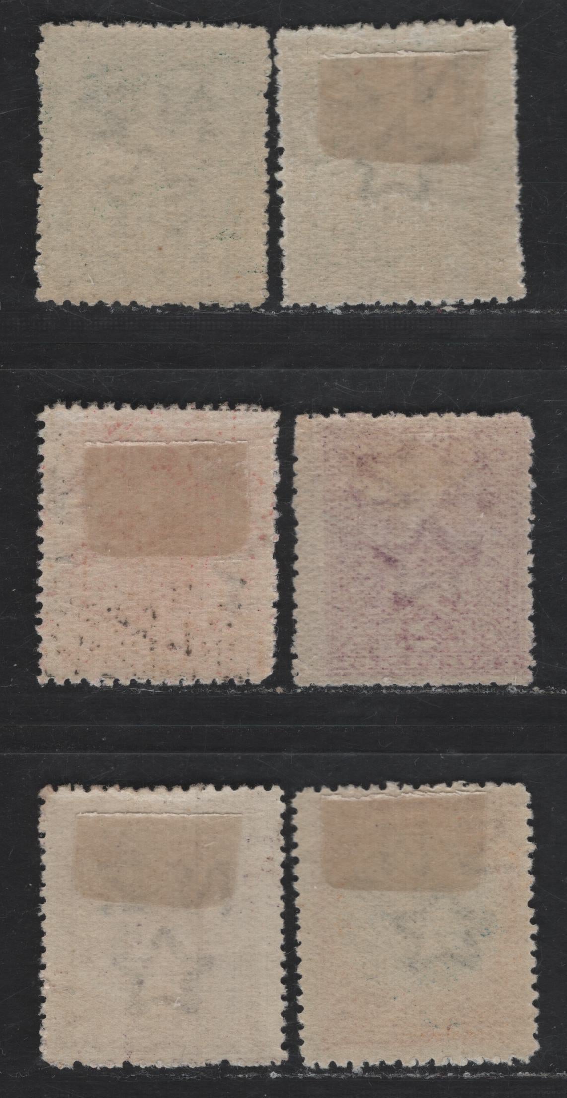 Lot 275 New Zealand SG#302b, 303, 319-a, 322e 1/2d - 4d Deep Green - Blue & Ochre Mount Cook - Lake Taupo & Mount Ruapehu, 1902-1907 Pictorial Issue, 5 FOG Singles, Single Wmk, Perf 14, Thin Cowan Paper.