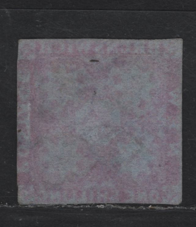 Lot 3 (C) New Brunswick #3 1/- Bright Red Violet Flowers, 1851 Pence Issue, A Very Good Used Imperf Single, Rare Sound Example Of This Timeless Rarity, 3 Clear Margins, Narrow To Just In On The Postage Side