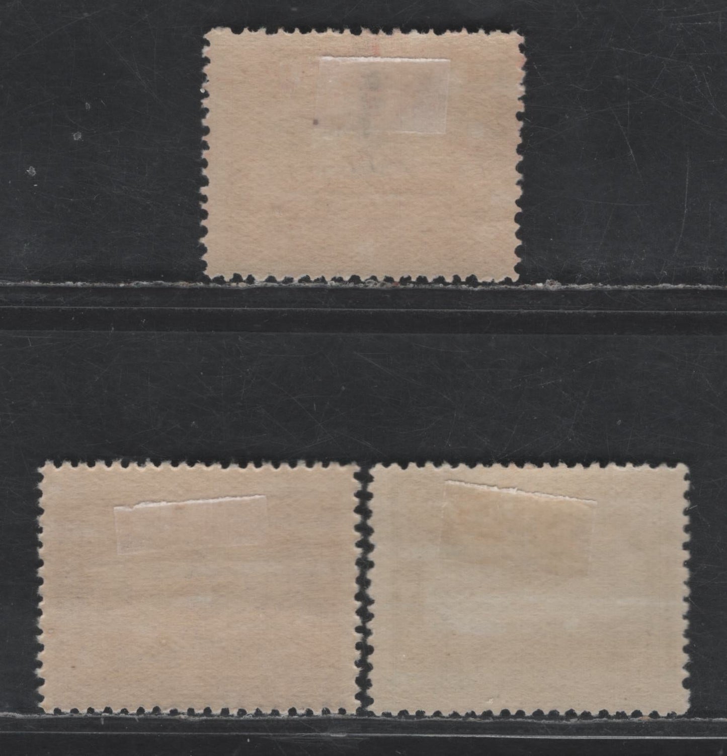 Lot 47 Newfoundland #164, 169-170 2c - 15c Deep Carmine - Deep Blue Steamship Caribou - First NonStop Transatlantic Flight, 1929-1931 Pictorial Issue, 3 FOG Singles, Perkins Bacon Printings, Unwatermarked, Perfs Line 13.75x13.5, Comb 13.75 & 13.75x13.5