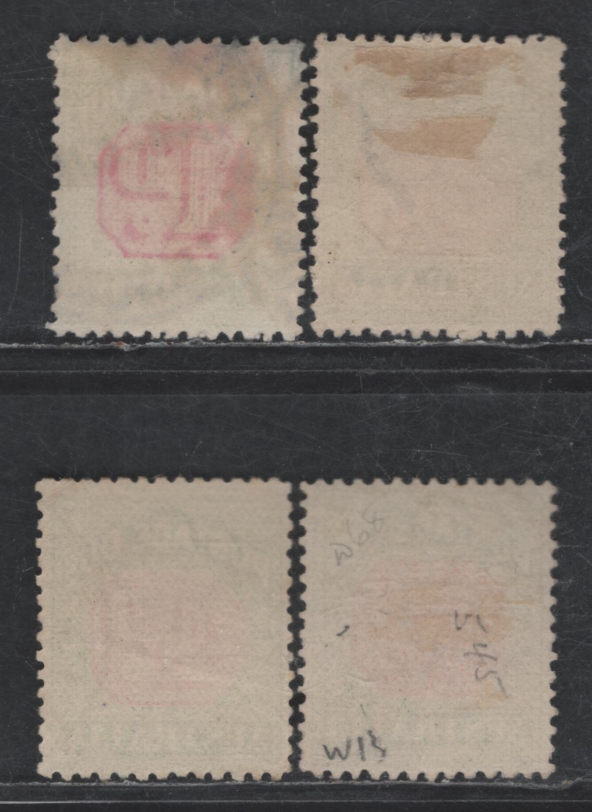 Lot 92 (C) Australia SG#D64b, D66-D68 1d - 6d Rosine & Yellow Green - Rosine & Green Numerals, 1909-1910 Postage Dues, 4 Fine/Very Fine Used Singles, Comb Perf 12x125, Double Lined Crown Over A Wmk