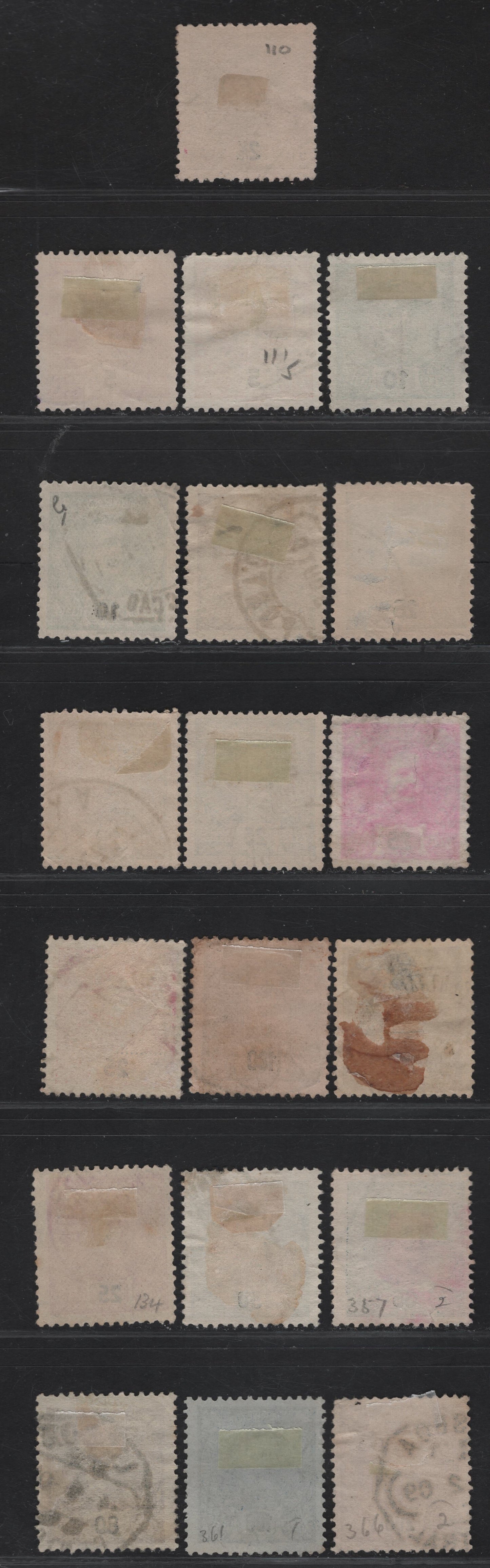 Lot 231 Portugal SC#110-112. 115-118, 120, 123-124, 126, 128-129 2.5r - 200r Gray - Red Lilac On Pinkish King Carlos, 1895-1905 King Carlos Keyplates, 19 Fine/Very Fine Used Singles