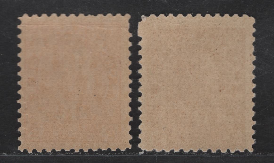 Lot 28 (C) Canada #MR3-MR4 2c+1c Rose Carmine - Brown King George V, 1915-1916 War Tax Issue, 2 FNH Singles, Die 2, Retouched Framelines.