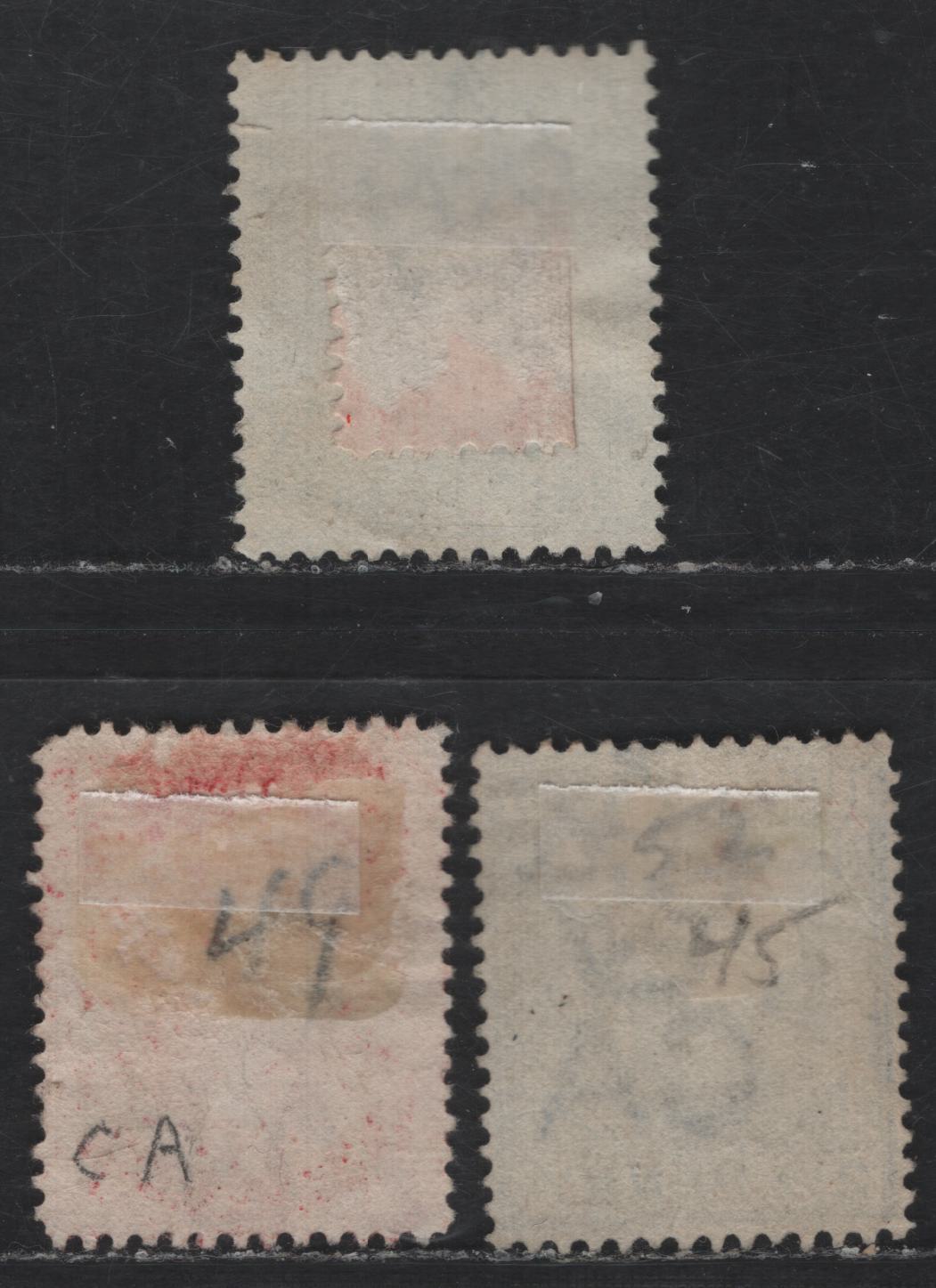 Lot 64 Turks & Caicos SG#63, 65, 70 1d - 1/2d Lake - Dull Green Queen Victoria, 1889-1895 Queen Victoria Courbould Heads & Keyplates, 3 Fine/Very Fine Used Singles