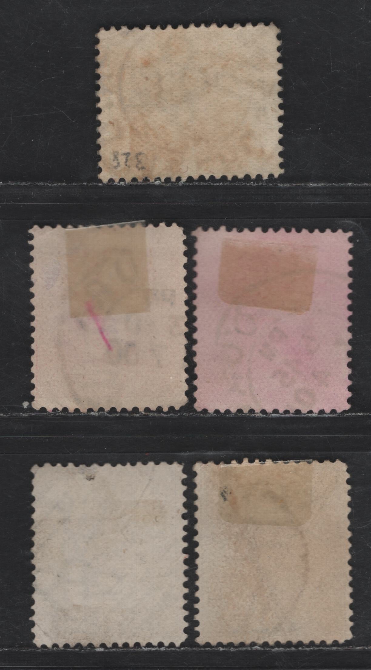 Lot 67 (C) Australia (Victoria) SG#356-357a, 359, 365 1/2d - 6d Emerald - Dull Blue Queen Victoria, 1899-1901 Stamp Duty Issue, 5 Fine Used Singles, Crown under V With Wide Top Crown (Wmk 85), 2d With Small Internal Wrinkle, Both Shades Of 1d