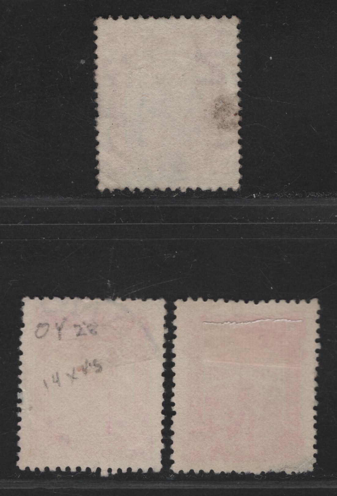 Lot 111 New Zealand SG#L31, L36c 6d Carmine Pink - Deep Pink Lighthouse, 1913-1937 Life Insurance Department, 3 Very Good/Fine Used Singles, De La Rue & Wiggins-Teape Papers