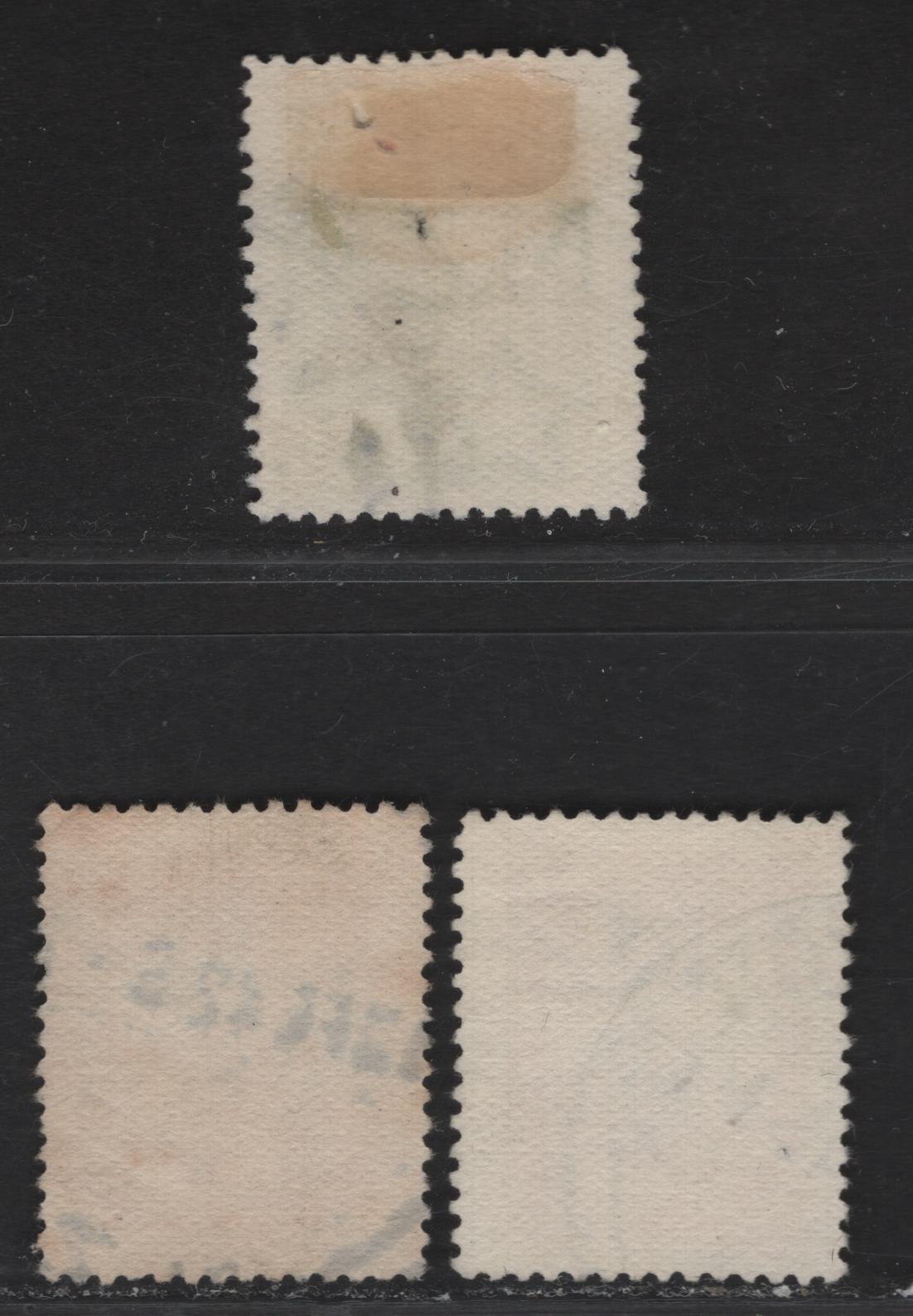 Lot 113 (C) New Zealand SG#L32, L34-L35 1/2d - 3d Yellow Green - Chocolate Lighthouse, 1913-1937 Life Insurance Department, 3 Very Fine Used Singles, Perf 14, Cowan Paper