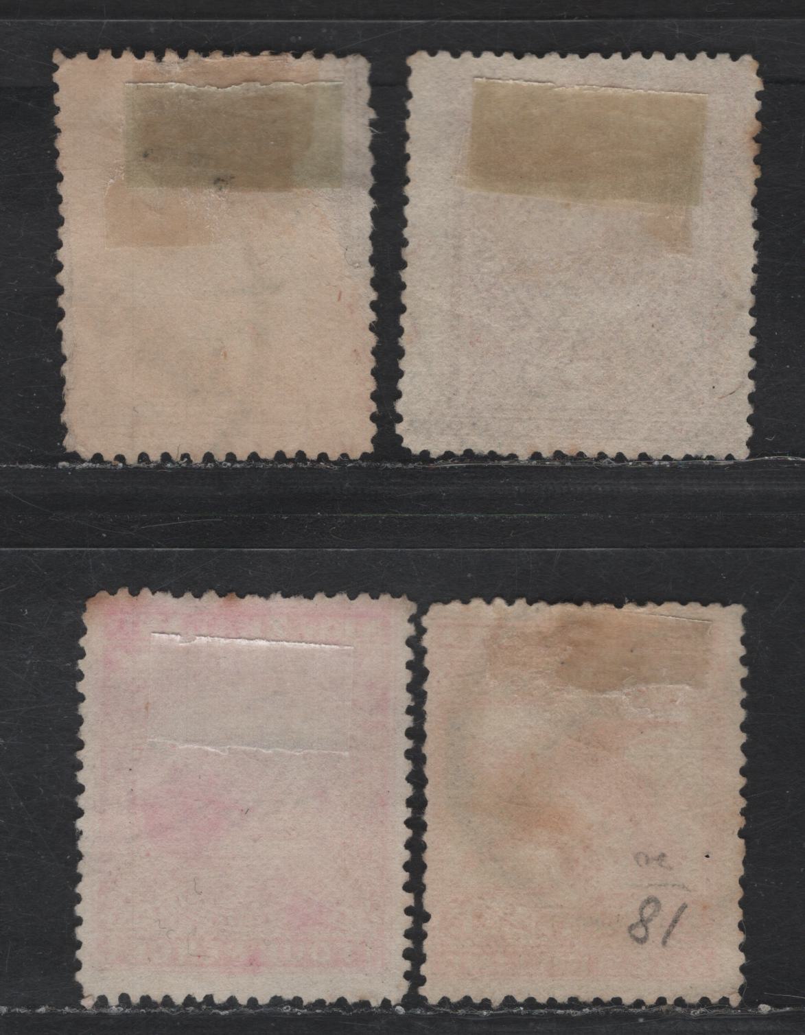 Lot 12 (C) New Zealand SG#247-248, 252b, 257 1d - 1/- Blue & Yellow Brown - Vermillion Lake Taupo & Mount Ruapehu - Kea & Kaka, 1898 Pictorial Issue, 4 Fine Used Singles, 4d Is The Dull Rose Shade