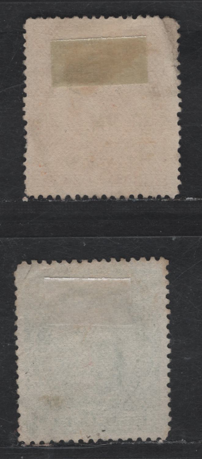 Lot 13 (C) New Zealand SG#251, 254 3d - 6d Yellow Brown - Green Huia - Brown Kiwi, 1898 Pictorial Issue, 2 Very Good/Fine Used Singles, Both With Light Corner Crease