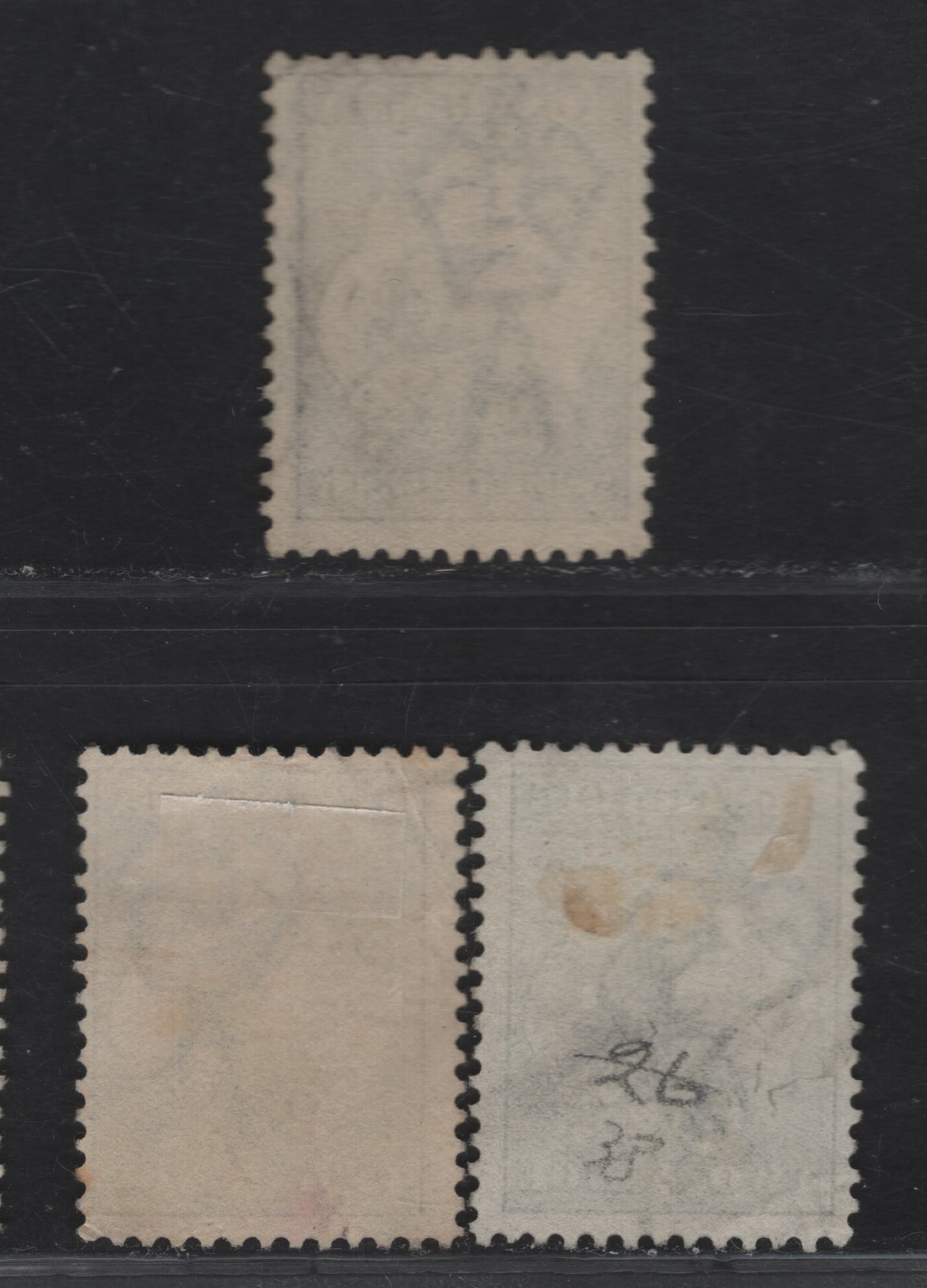 Lot 148 Australia SG#24-25 2d - 2.5d Gray - Indigo Kangaroo & Map, 1915 Kangaroo & Map 2nd Issue, 3 Fine Used Singles, 2nd Wmk, Two Shades of 2d