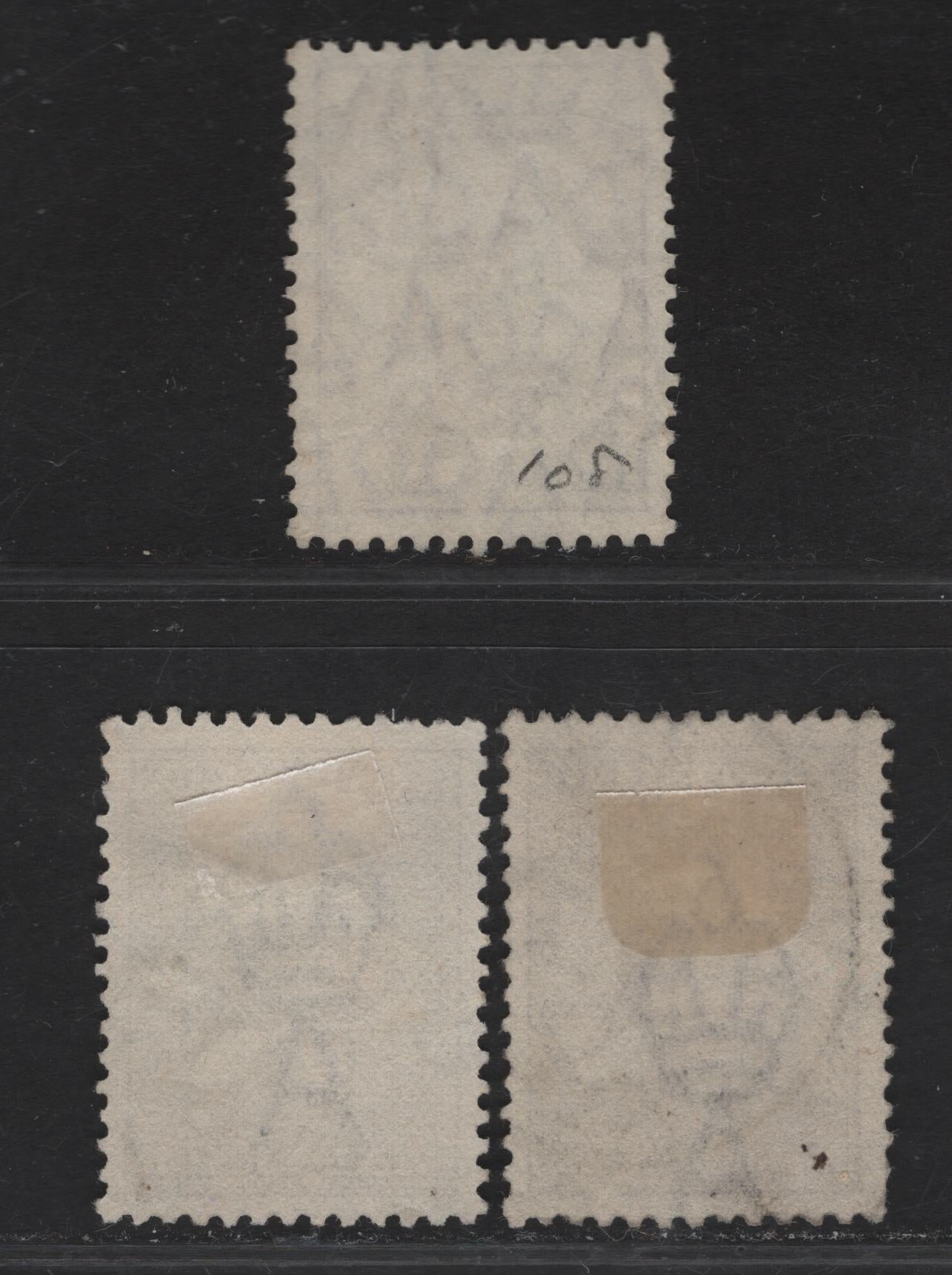 Lot 182 Australia SG#108 9d Violet Kangaroo & Map, 1929-1930 Kangaroo & Map Issue, 3 Very Fine Used Singles Small Multiple Wmk, 3 Shades,