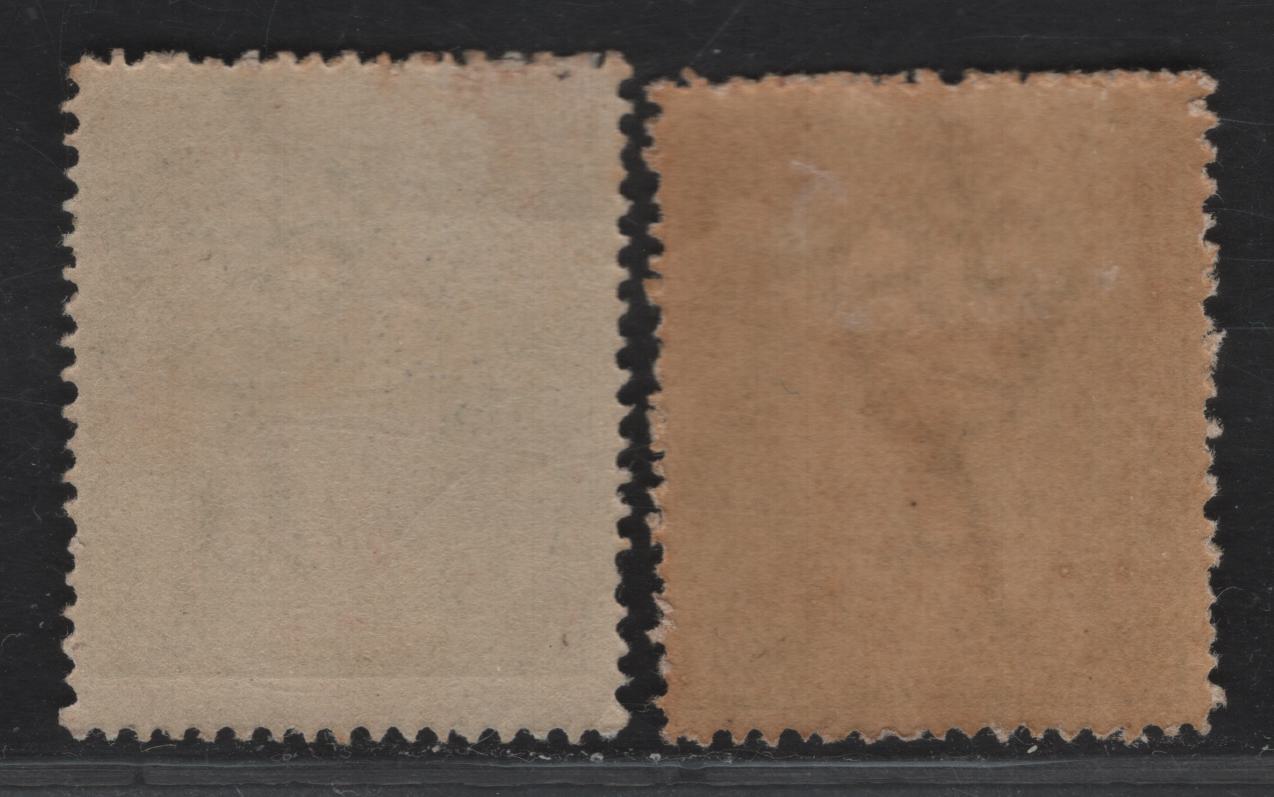 Lot 195 Australia SG#20 1/2d Bright Green King George V, 1914-1920 KGV Heads Issue, 2 F/VFOG Singles, 2 Shades, Comb Perf 14.5x14, Single Crown Wmk.