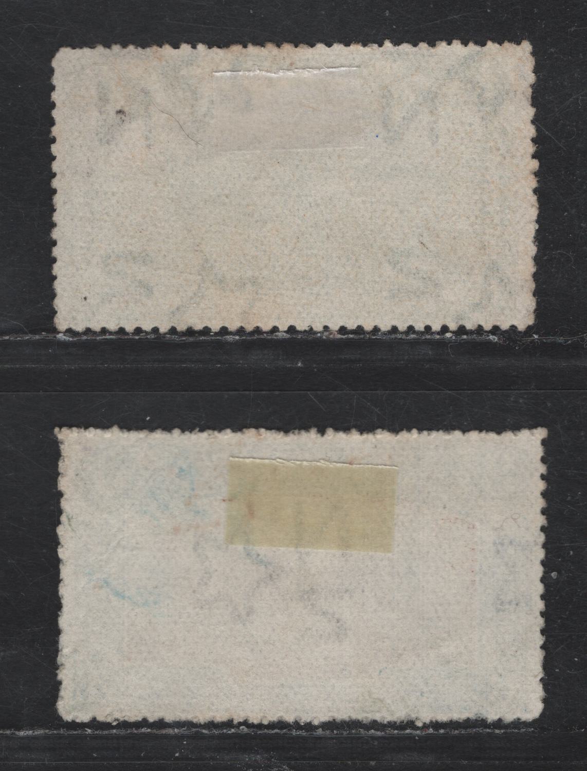 Lot 21 (C) New Zealand SG#370, 372 1/2d - 3d Emerald Green - Brown & Blue Maori Canoe - Landing of Cook, 1906 Christchurch Exhibition Issue, 2 Fine/Very Fine Used Singles