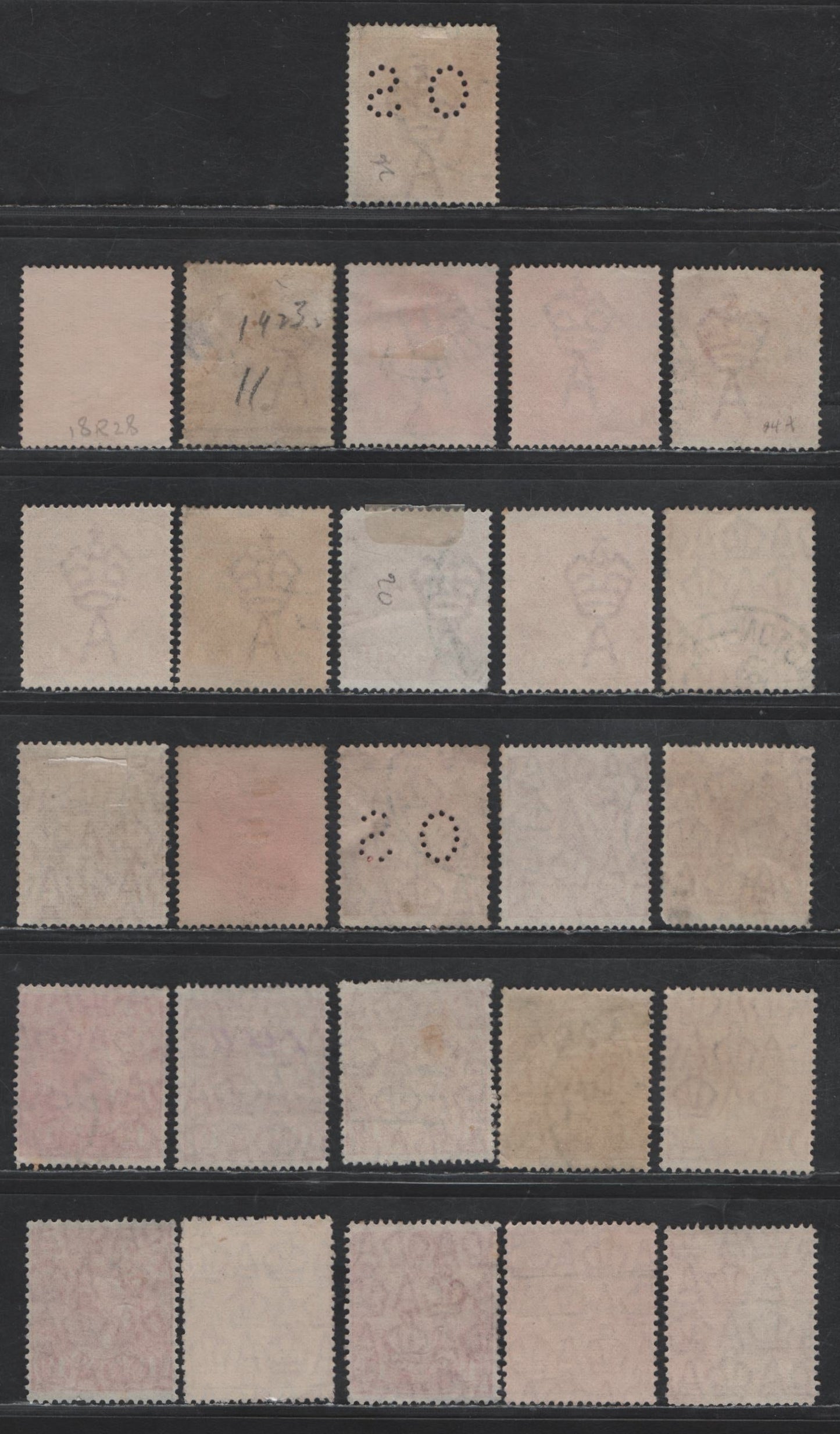 Lot 235 Australia SG#O80, 84, 77,O100, 87, 87a, 96, 96a 1.5d Scarlet - Golden Scarlet King George V, 1924-1930 KGV Heads Issues, 26 Fine/Very Fine Used Singles, Comprehensive Offering Of All Watermarks & Perfs, Many Extra Shades