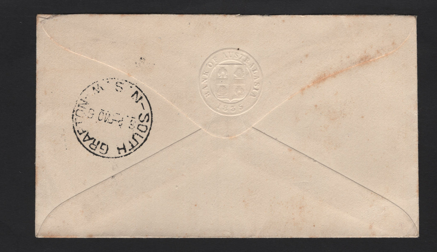 Lot 236 Australia SG#77 1.5d Scarlet King George V, 1924 KGV Heads Issue, A Fine Used Single on Cover, Local Cover, Sent Within South Grafton, NSW, Franked With Imprint Single With Single Crown Wmk