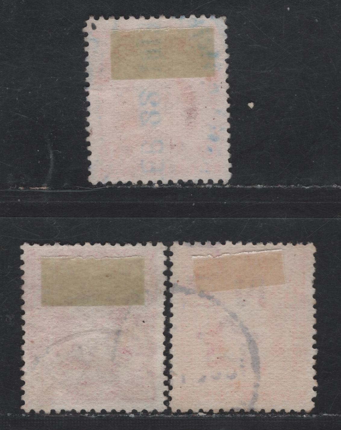 Lot 24 (C) New Zealand SG#394, 396, 398 1/- - 6d Vermillion - Carmine King Edward VII, 1909-1916 Engraved King Edward VII Issue, 3 Very Fine Used Singles, Perfs 14x14.5 & 14