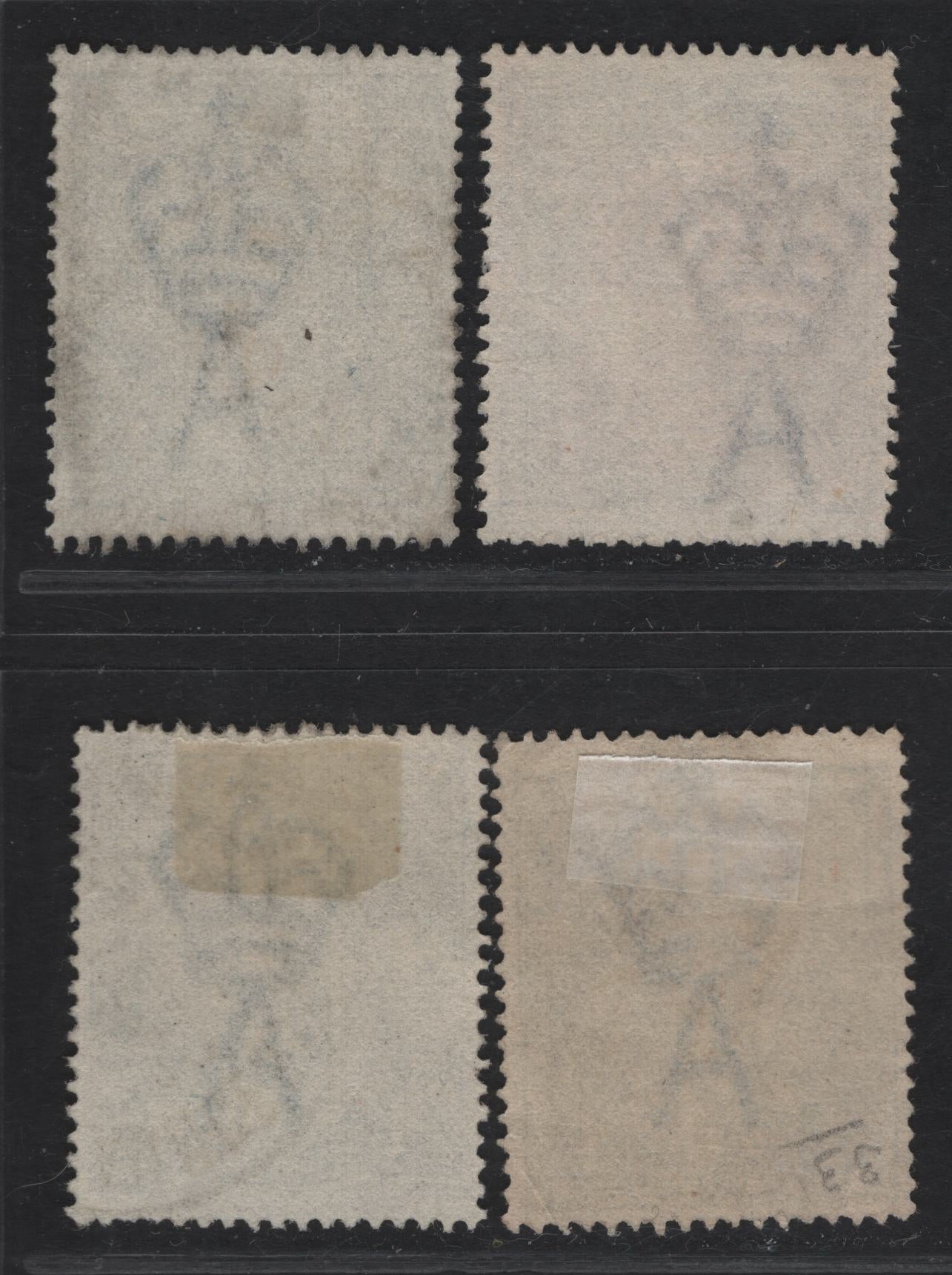 Lot 249 (C) Australia SG#65, 65b 4d Ultramarine - Pale Milky Blue King George V, 1918-1923 KGV Heads Issues, 4 Fine/Very Fine Used Singles, Single Crown Wmk