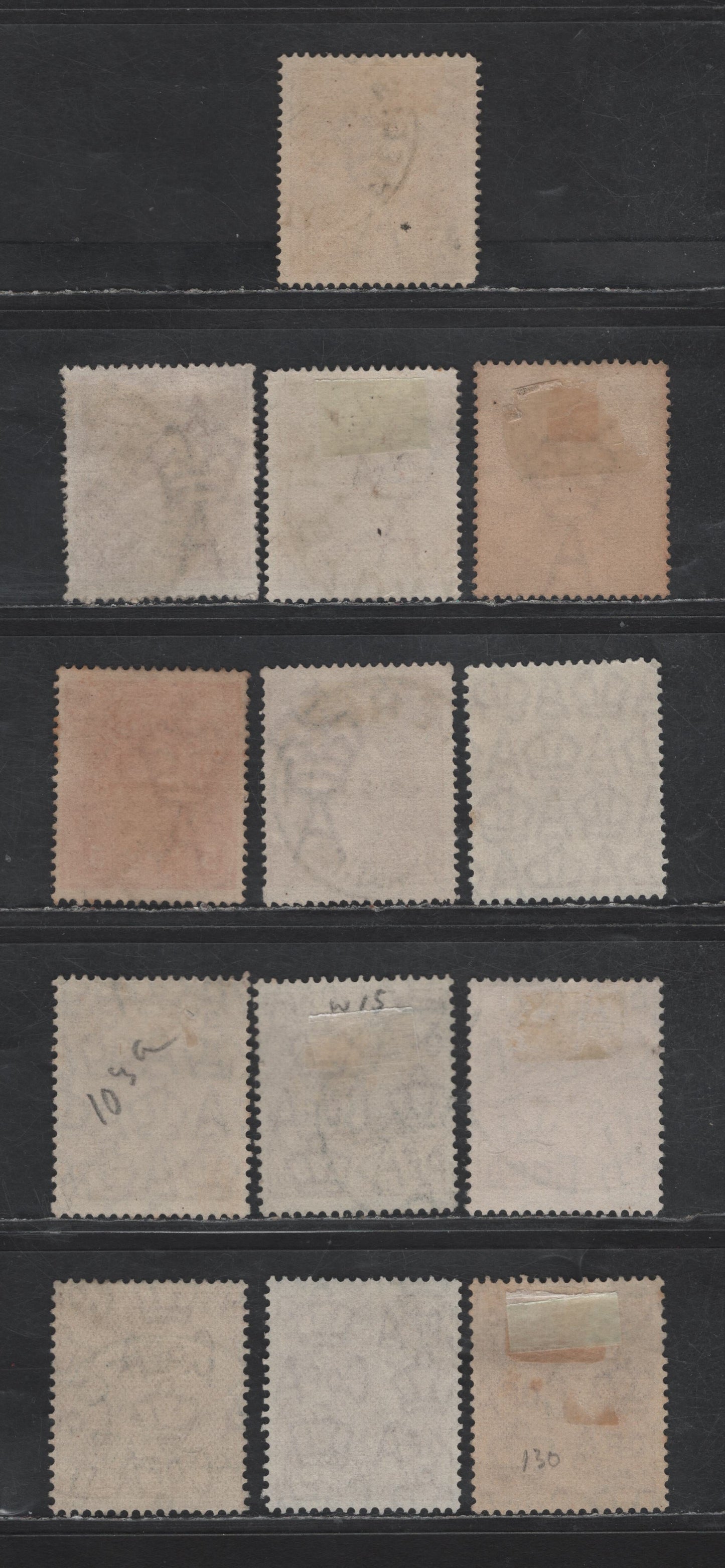 Lot 259 (C) Australia SG#23,b,ba, 103a, 130 5d Brown King George V, 1914-1920 KGV Heads Issues, 13 Fine/Very Fine Used Singles, Complete Offering Of All Watermarks & Perfs, Including the line & Comb Perfs Of the Single Crown Wmk, Additional Shades.