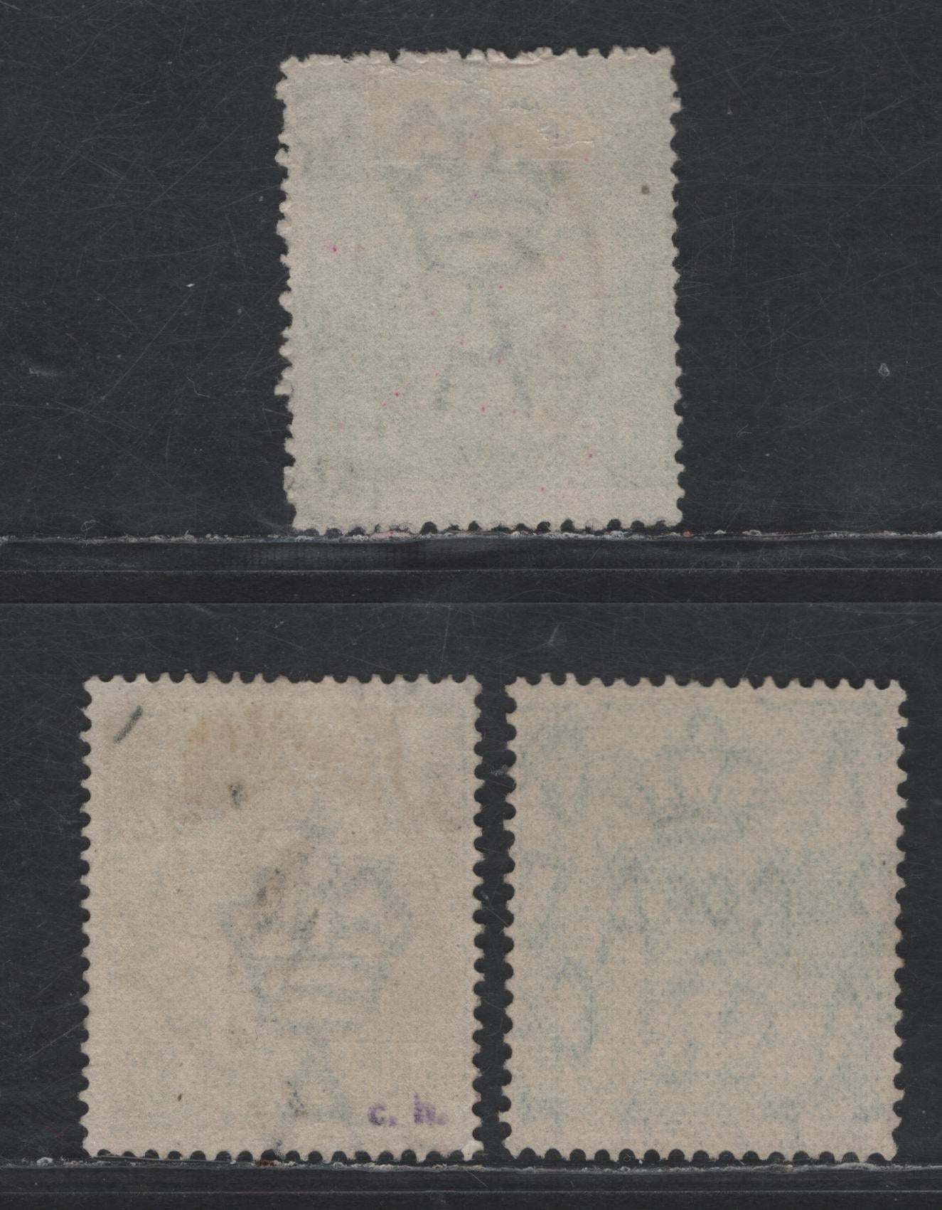 Lot 261 Australia SG#66-a, 131 1/4d Pale Blue, Dull Greenish Blue & Turquoise King George V, 1918-1936 KGV Heads Issues, 3 Fine Used Singles, Single Crown & C of A Wmks