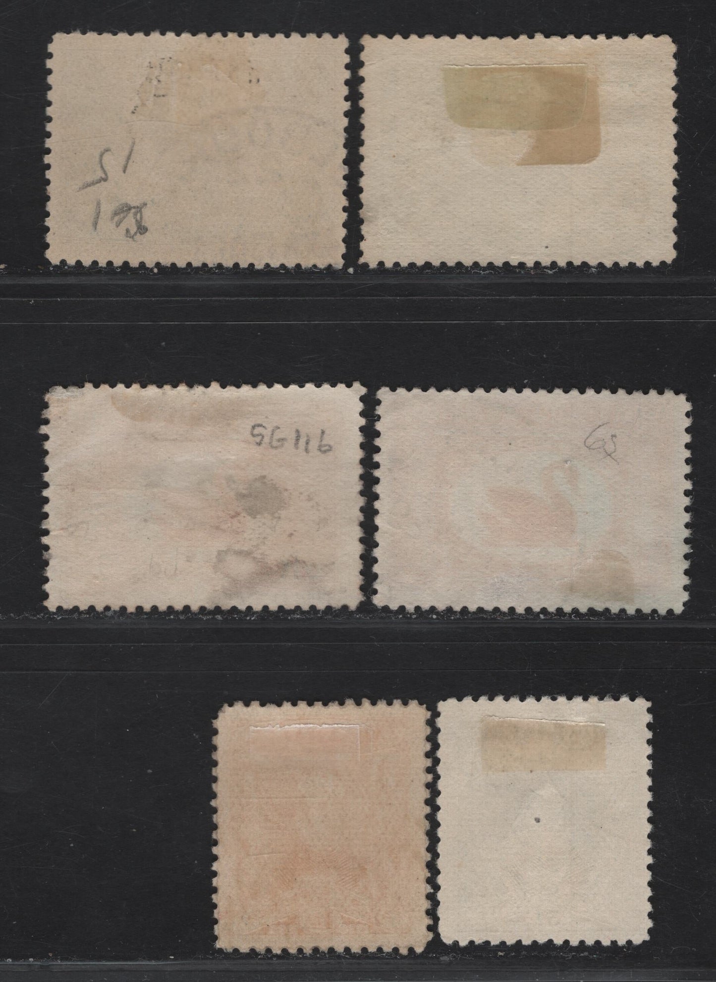 Lot 269 (C) Australia SG#115-118 3d Green - Blue DH66 Biplane - Capt. Charles Sturt, 1929-1930 Airmail - Centenary Of Exploration Issue, 6 Fine/Very Fine Used Singles, Complete Used, Includes 2 Shades Of 1.5d WA & 3d Airmail On Horiz & Vert. Wove Paper