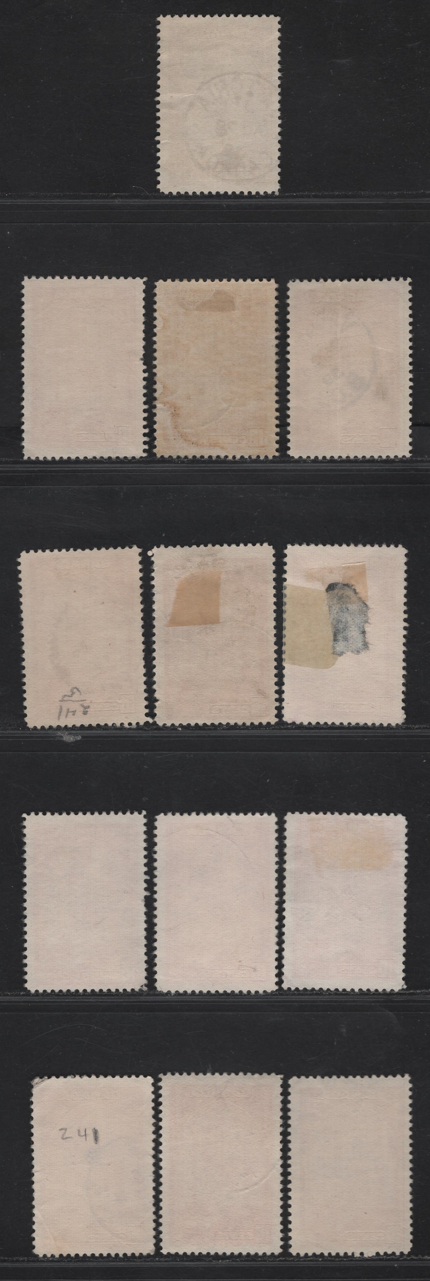 Lot 342 Canada #241, 241a 10c Carmine,Carmine Rose Memorial Chamber, 1938 Pictorial Issue, 13 F & VF Used Singles Dated Used Examples Showing A Range Of Cancels From 1938-1942