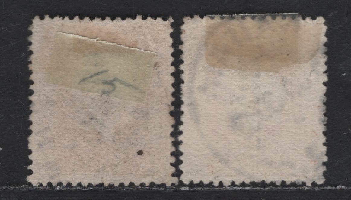 Lot 43 New Zealand SG#O100. O105 3d Chocolate - Vermillion King George V, 1915-1927 KGV Sideface Issue, 2 Fine/Very Fine Used Singles, Perf 14x14.5