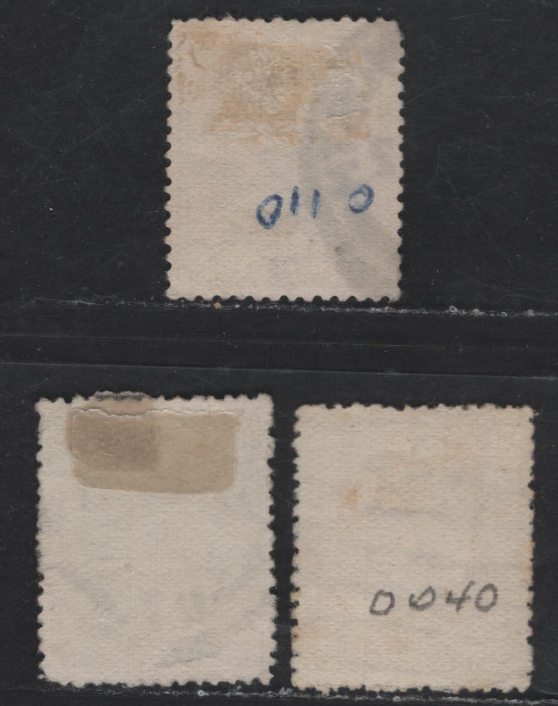 Lot 45 New Zealand SG#O95,441-442 1/2d - 3d Green - Chocolate King George V, 1924-1925 KGV Sideface Issue, 3 Very Fine Used Singles, Scarce Jones Paper