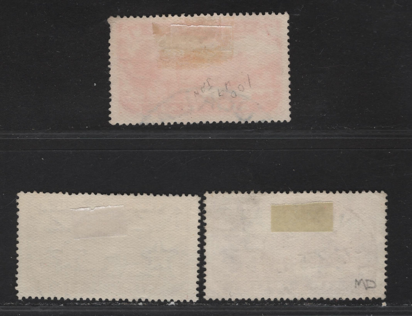 Lot 70 New Zealand SG#548-550 3d - 7d Chocolate - Brown Orange New Zealand Lake, 1931-1935 Airmail Issue, 3 Fine/Very Fine Used Singles, Perf 14x14.5