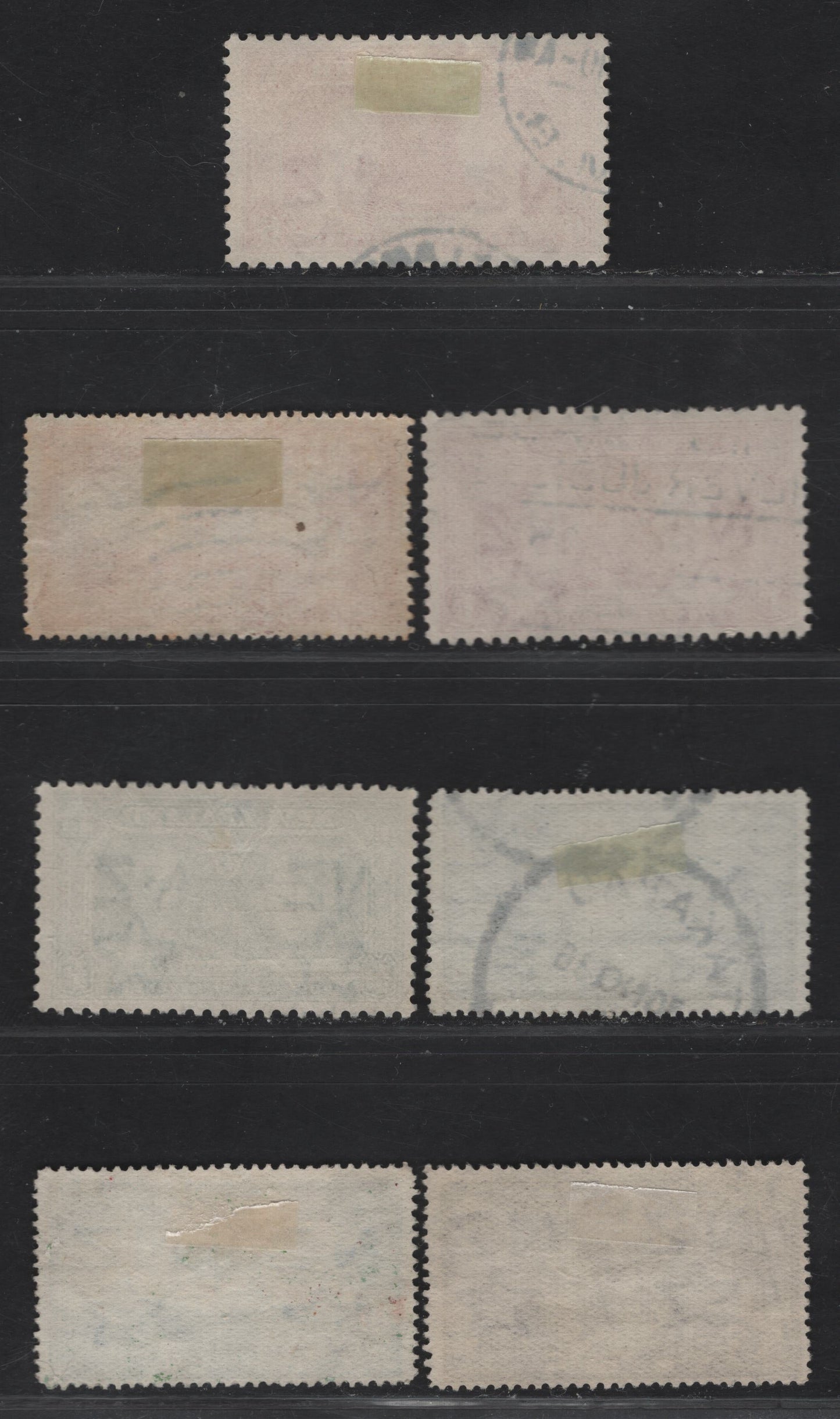 Lot 96 (C) New Zealand SG#570-575 1d - 6d Carmine - Red Orange Bell Block Aerodrome - King Geroge V & Queen Mary, 1935 Airmail - Silver Jubilee Issues, 7 Fine/Very Fine Used Singles, Two Shades Of 6d Airmail