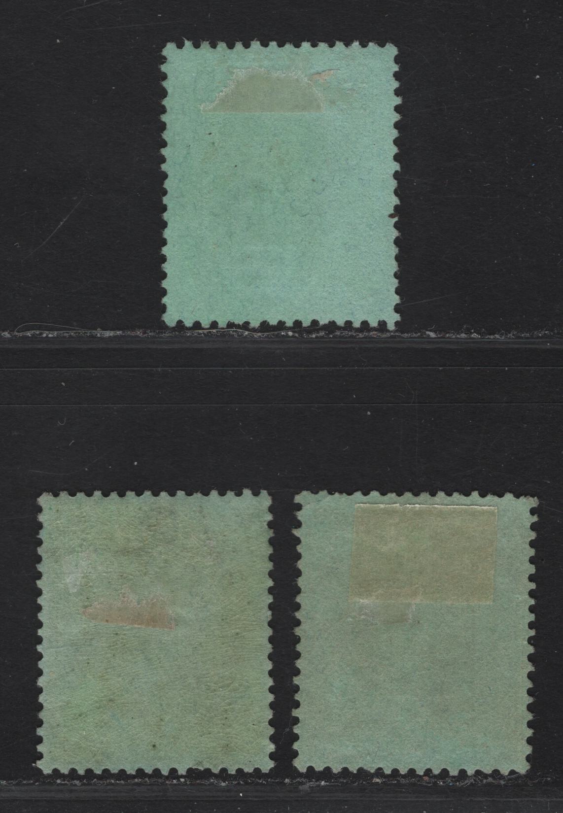 Lot 131 Nigeria SG#8f 1/- Pale Gray & Black - Deep Gray & Black King George V, 1914-1929 KGV Imperium Keyplate Issue, Wmk Multiple Crown CA, 3 Very Fine Used Singles, Bright Emerald, Pale Emerald & Emerald Papers