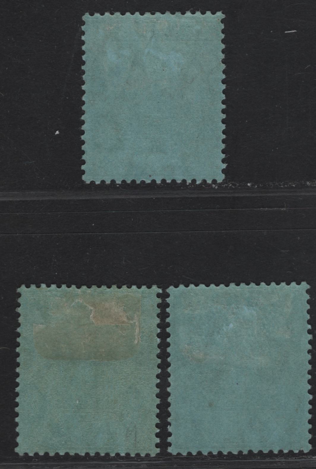 Lot 134 Nigeria SG#9 2/6 Pale Gray/Deep Gray & Deep Red King George V, 1914-1929 KGV Imperium Keyplate Issue, Wmk Multiple Crown CA, 3 VFOG Singles, Gray Blue Paper
