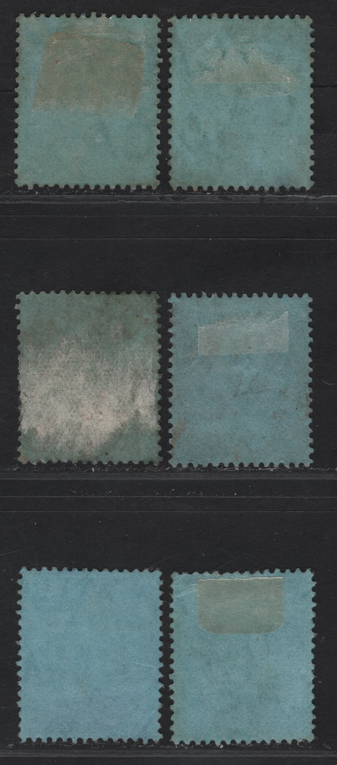 Lot 137 Nigeria SG#9 2/6 Gray & Bright Red - Gray Black & Scarlet Red King George V, 1914-1929 KGV Imperium Keyplate Issue, Wmk Multiple Crown CA, 6 Very Fine Used Singles, All On Blue Paper