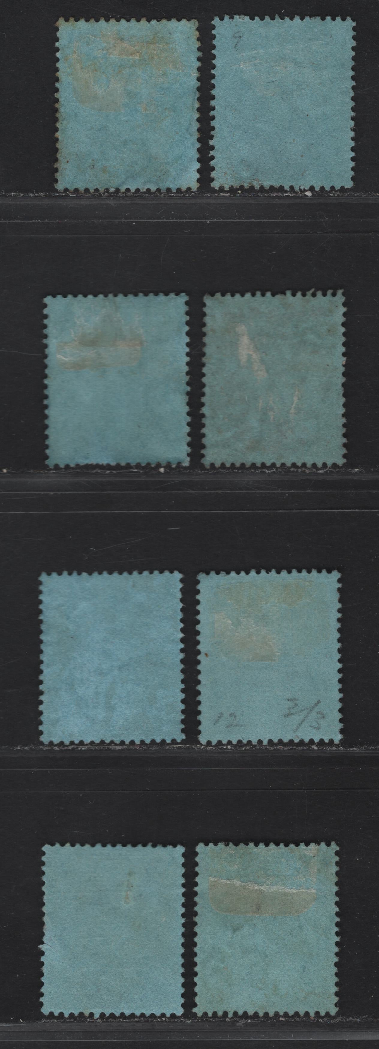 Lot 138 Nigeria SG#9 2/6 Black & Scarlet - Pale Gray & Red King George V, 1914-1929 KGV Imperium Keyplate Issue, Wmk Multiple Crown CA, 8 Fine Used Singles, All On Blue Paper