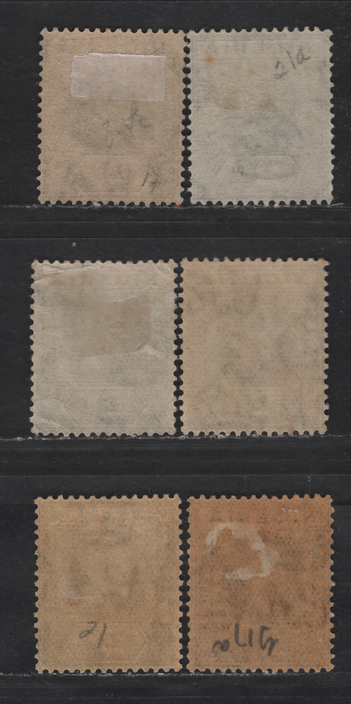 Lot 174 Nigeria SG#18-a 2d Deep Gray - Pale Gray Blue King George V, 1921-1932 KGV Imperium Keyplate Issue, Wmk Multiple Script CA, 6 F/VFOG Singles, Die 2