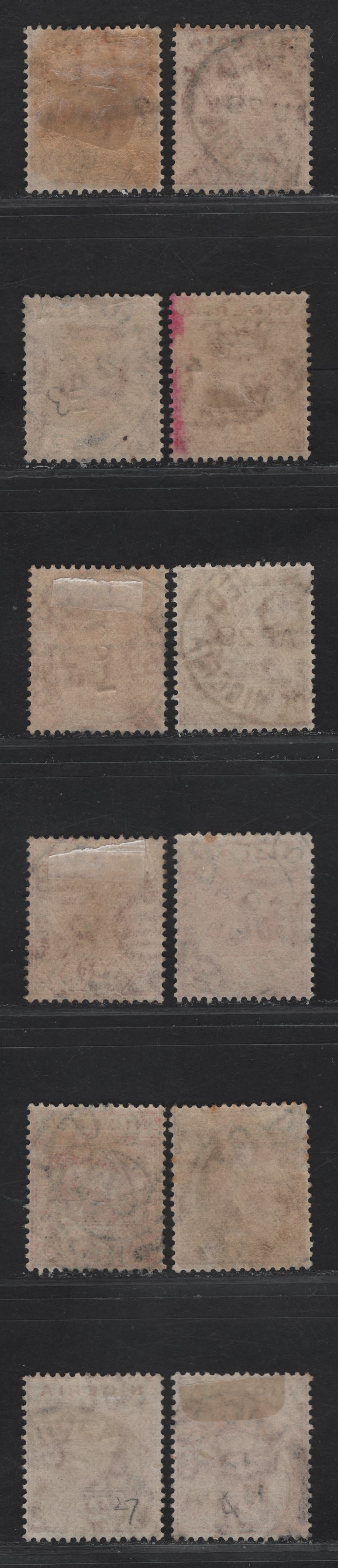 Lot 186 Nigeria SG#19 2d Chestnut King George V, 1921-1932 KGV Imperium Keyplate Issue, Wmk Multiple Script CA, 12 Fine/Very Fine Used Singles, Dated Examples, 10 With Various 1928 Dates, One With 1927.