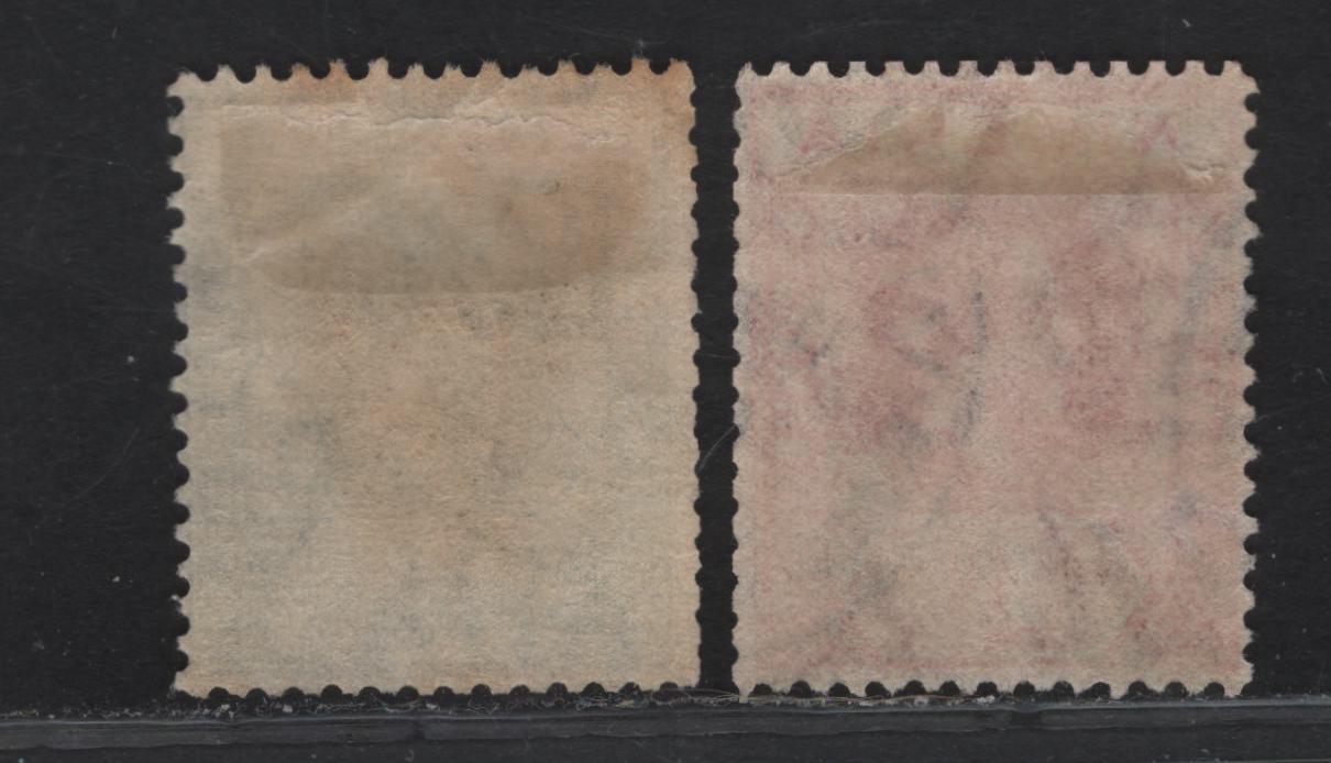 Lot 193 Nigeria SG#16var, 18var 1d - 2d Pale Red - Slate Gray King George V, 1921-1932 KGV Imperium Keyplate Issue, Wmk Multiple Script CA, 2 Very Good/Very Fine Used Booklet Singles, Die 1