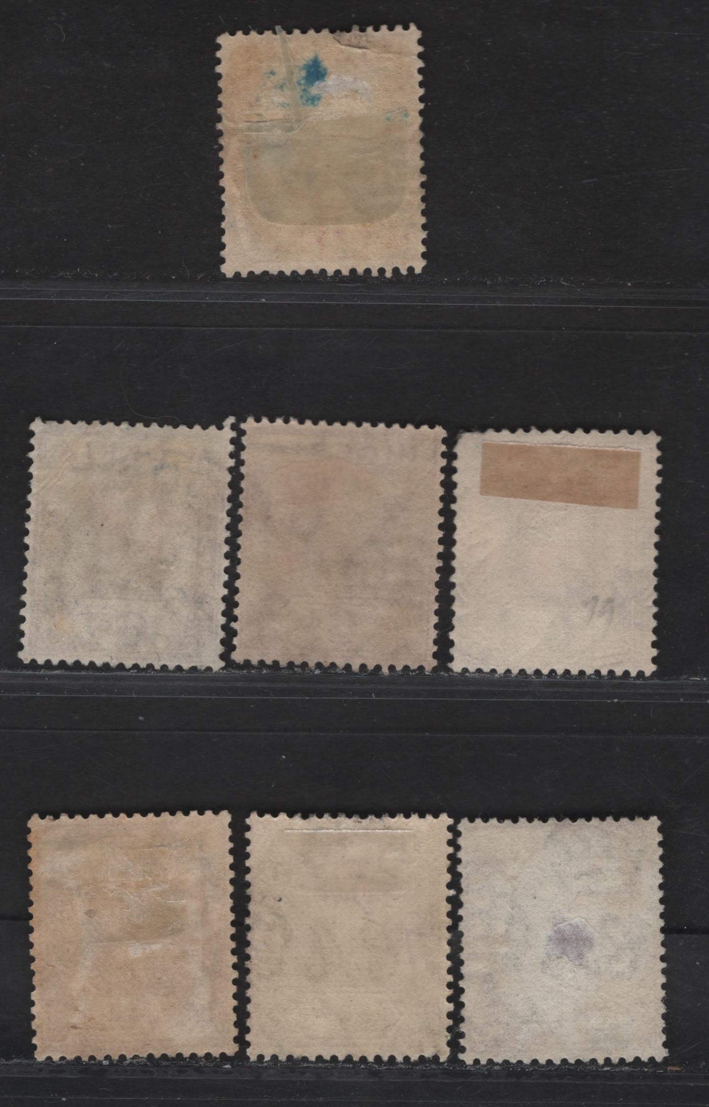 Lot 223 Nigeria SG#25a 6d Bright Purple & Purple/Plum King George V, 1921-1932 KGV Imperium Keyplate Issue, Wmk Multiple Script CA, 7 Fine/Very Fine Used Singles, Die 2, Different Combinations of Head & Duty Plate Shades & Different Dated Cancels