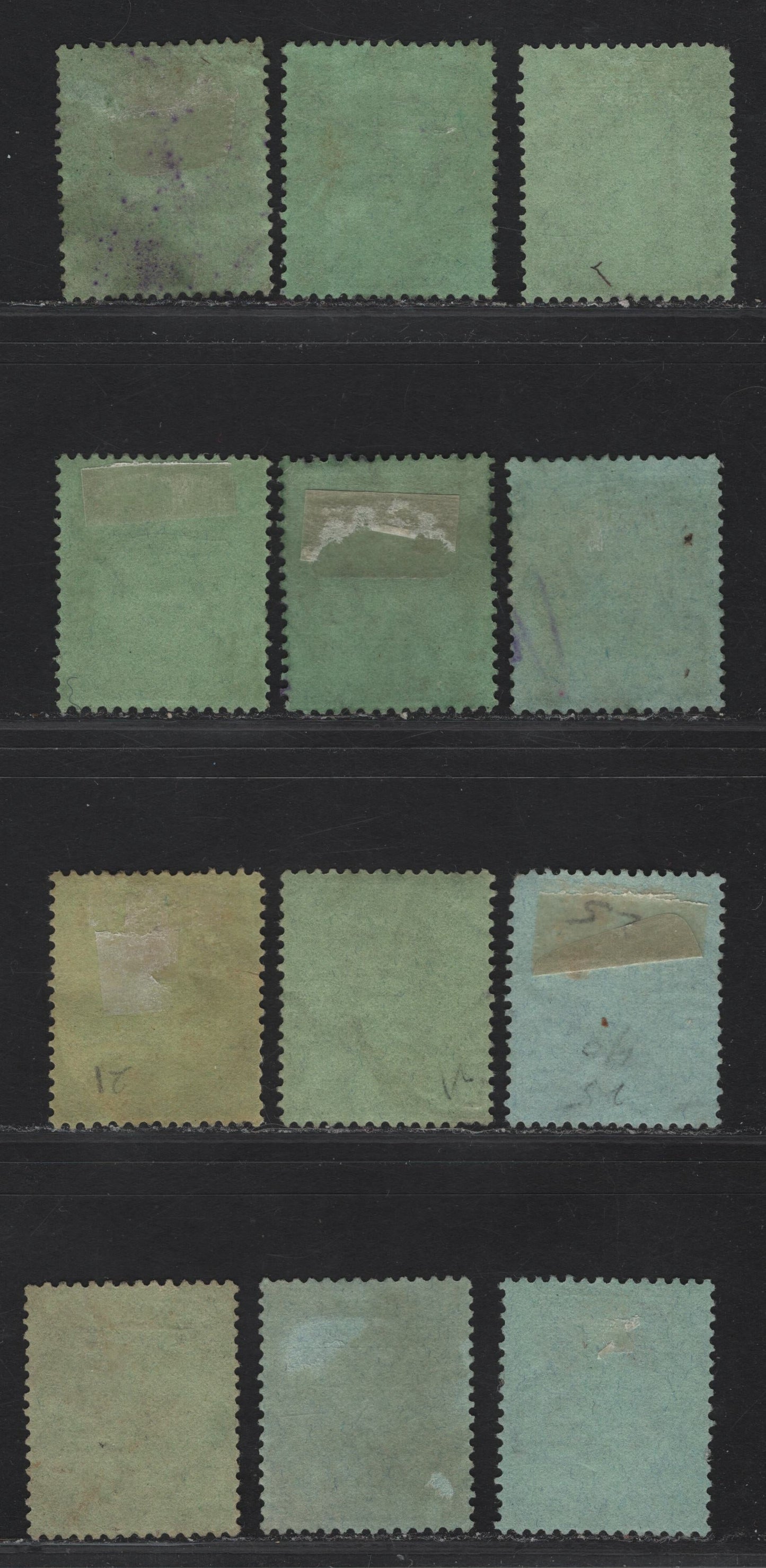 Lot 226 Nigeria SG#26 1/- Deep Gray & Black King George V, 1921-1932 KGV Imperium Keyplate Issue, Wmk Multiple Script CA, 12 Fine/Very Fine Used Singles, Various Shades & Papers
