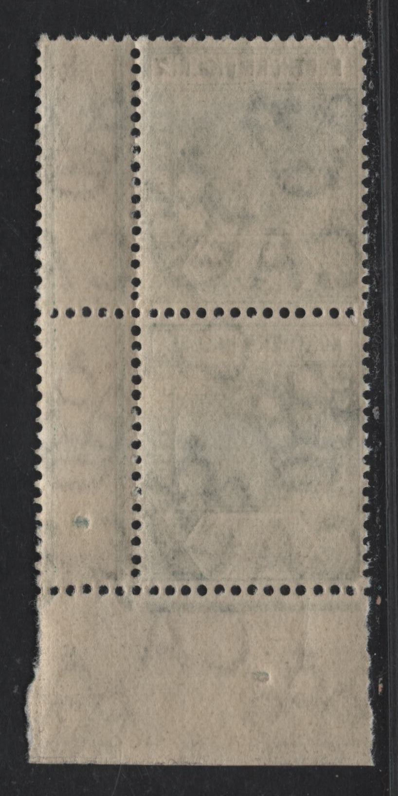 Lot 289 Northern Nigeria SG#40 1/2d - 3d Deep Green King George V, 1912 KGV Imperium Keyplate Issue, A VFNH LR Sheet Margin Pair, From Left Pane, Showing Full Gutters, Marginal Marking Dots.