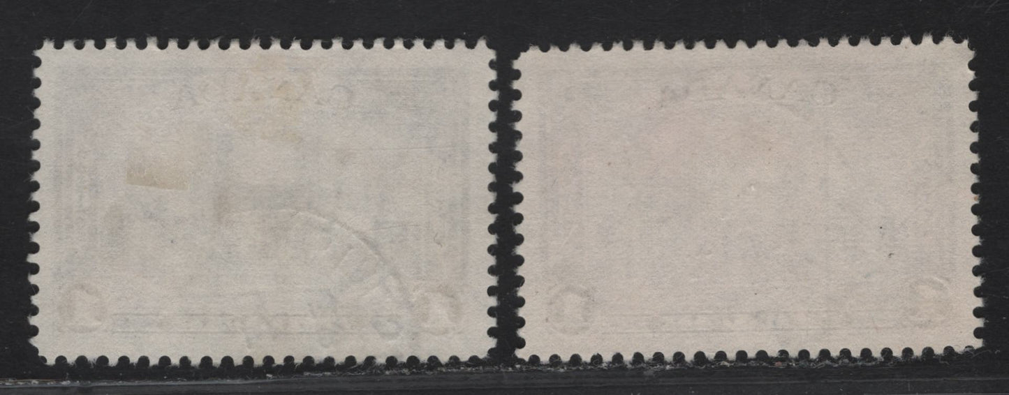 Lot 331 (C) Canada #245 $1 Deep Reddish Violet Chateau De Ramezay, 1938 Pictorial Issue, 2 Very Fine Used Singles On CBN-U Paper, Perf 12x11.9 And CBN-Q Paper, Perf 12. The Last Stamp With Beautiful SON Feb. 4, 1939 Vancouver Cancel