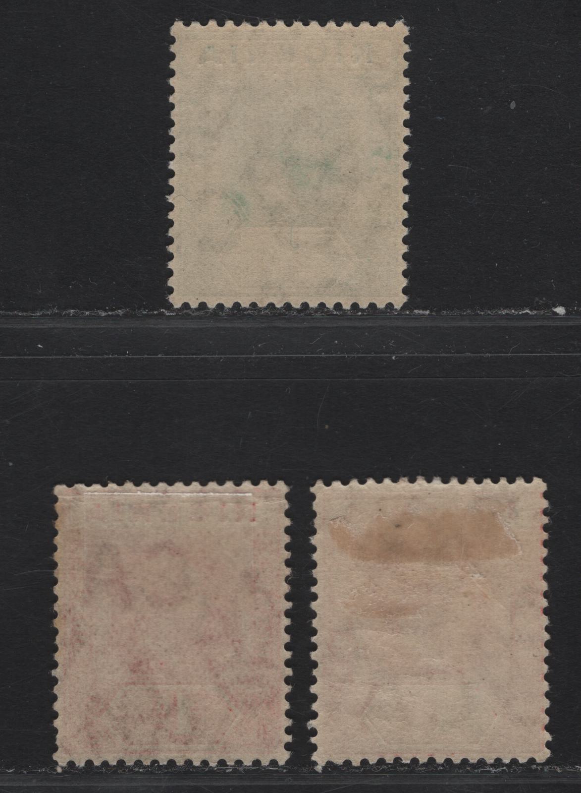 Lot 40 Nigeria SG#1-2a 1/2d - 1d Green - Scarlet King George V, 1914-1929 KGV Imperium Keyplate Issue, Wmk Multiple Crown CA, 3 VFOG Singles, Multiple Crown CA Wmk