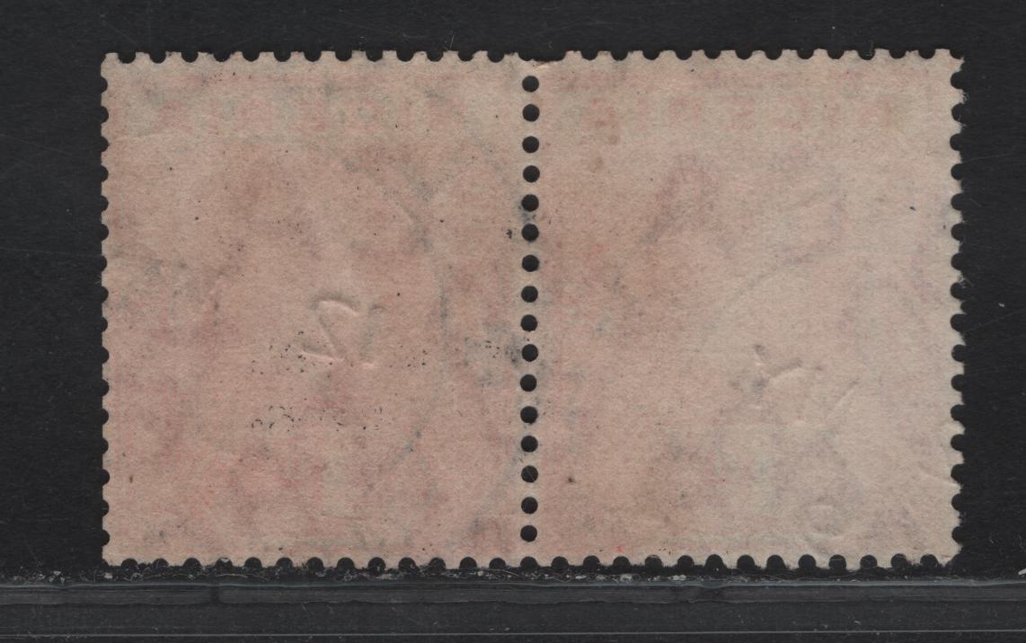 Lot 53 Nigeria SG#2a 1d Scarlet King George V, 1914-1929 KGV Imperium Keyplate Issue, Wmk Multiple Crown CA, A Very Fine Used Booklet Pair, May12,1919 Lagos CDS, Identified By Guillotined Perfs At Right, Scarce.