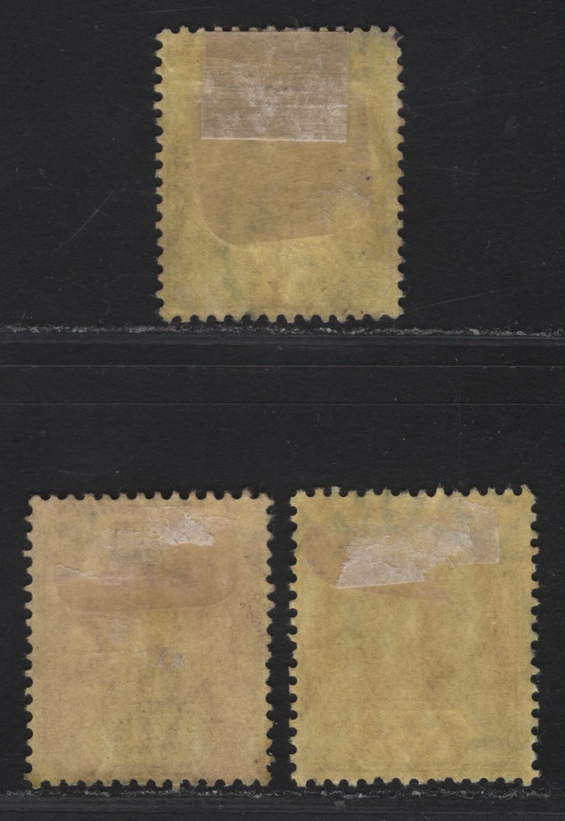 Lot 83 Nigeria #5b 3d Shades, 1914-29 King George V Imperium Keyplate Issue, Wmk Multiple Crown CA, On Thick Deep Yellow & Deep Bright Yellow Papers W/Deep Yellow Back, 1918 & 1920 Dates.3 VF Used Singles
