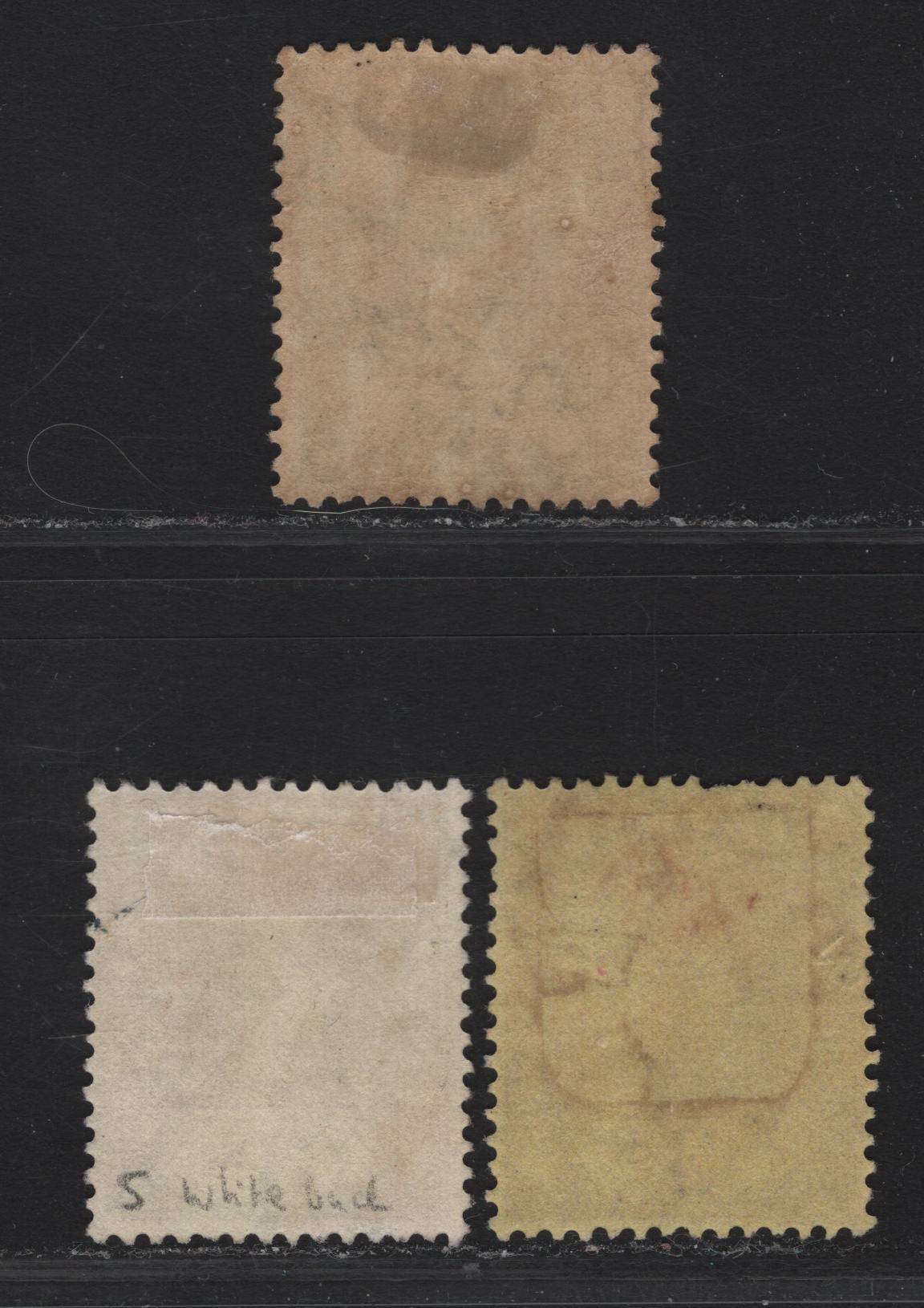 Lot 86 Nigeria #5e 3d Chocolate & Deep Purple Brown, Chocolate & Reddish Purple Brown, Chocolate & Very Pale Purple, 1914-29 King George V Imperium Keyplate Issue, Wmk Mult. Crown CA, 3 F & VF Used SIngles 1921 Printings On Pale Yellow Backed Paper